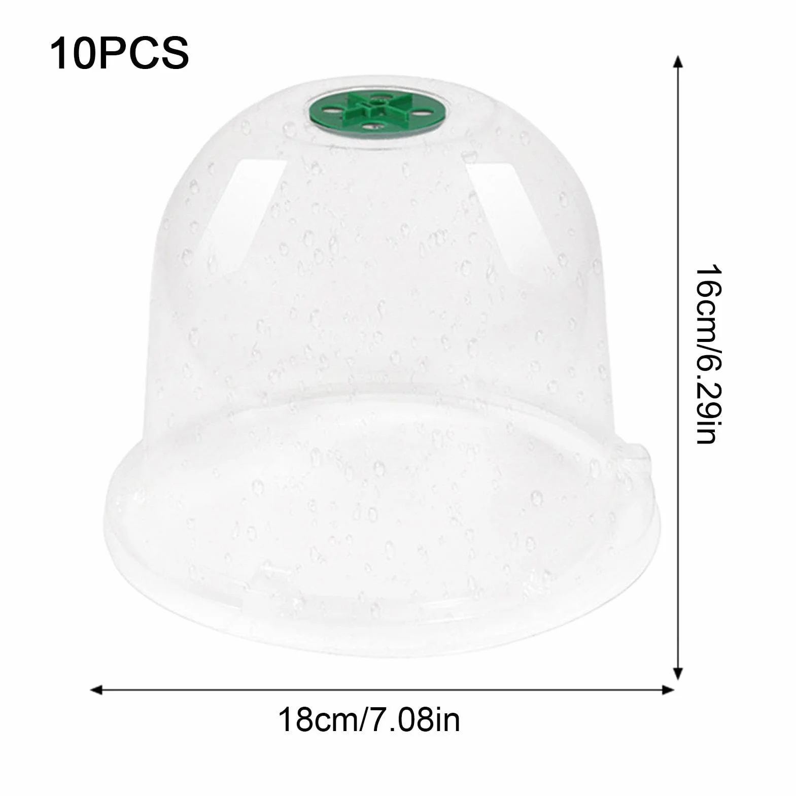 Zankie 10 Pièces Cloche pour Plantes de Jardin 16x18 cm Couvercle Dôme Réutilisable Transparent Humidité Réglable Serre