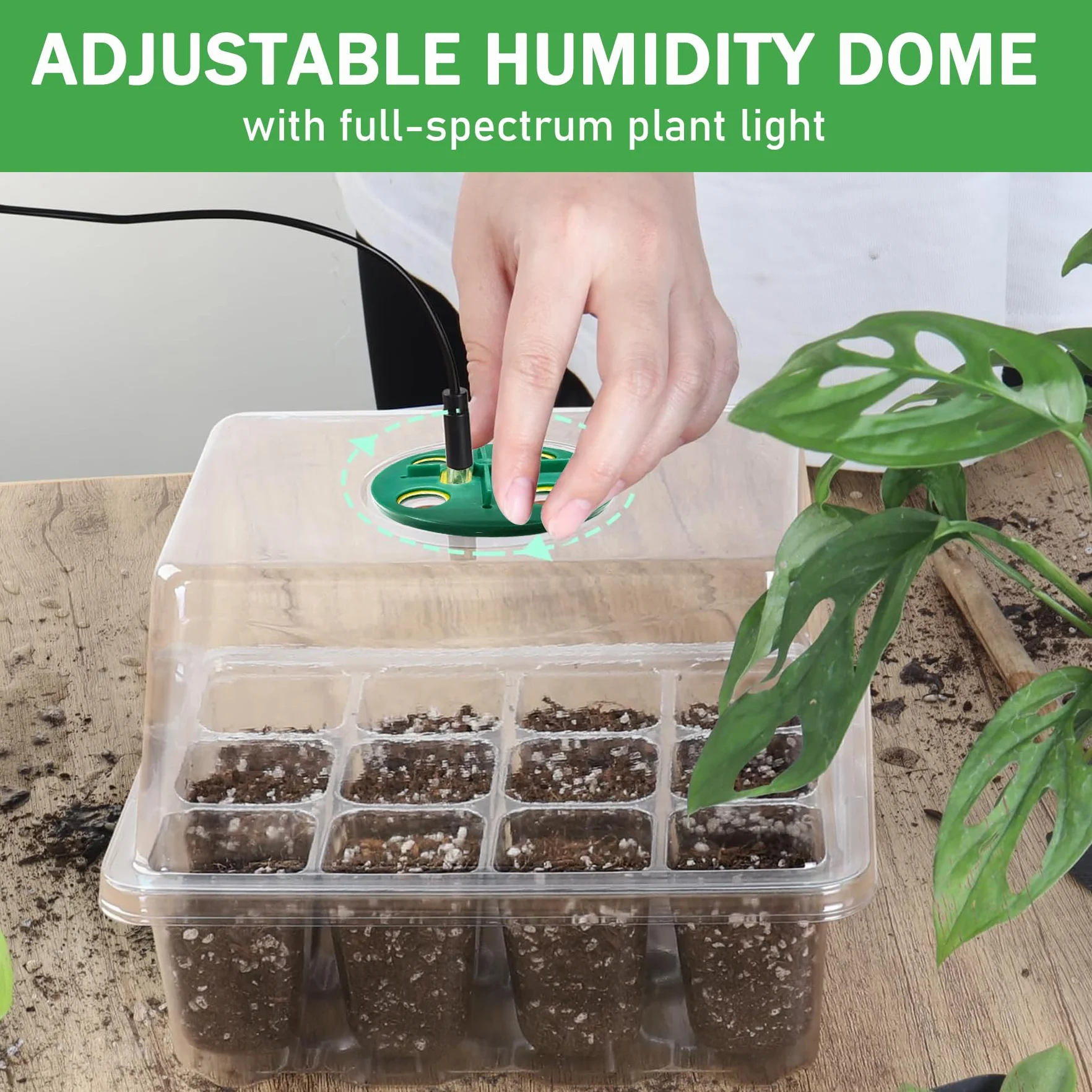 YeahBoom Mini Serre pour Plantes avec LED luminosité réglable, Kit de Culture Intérieur