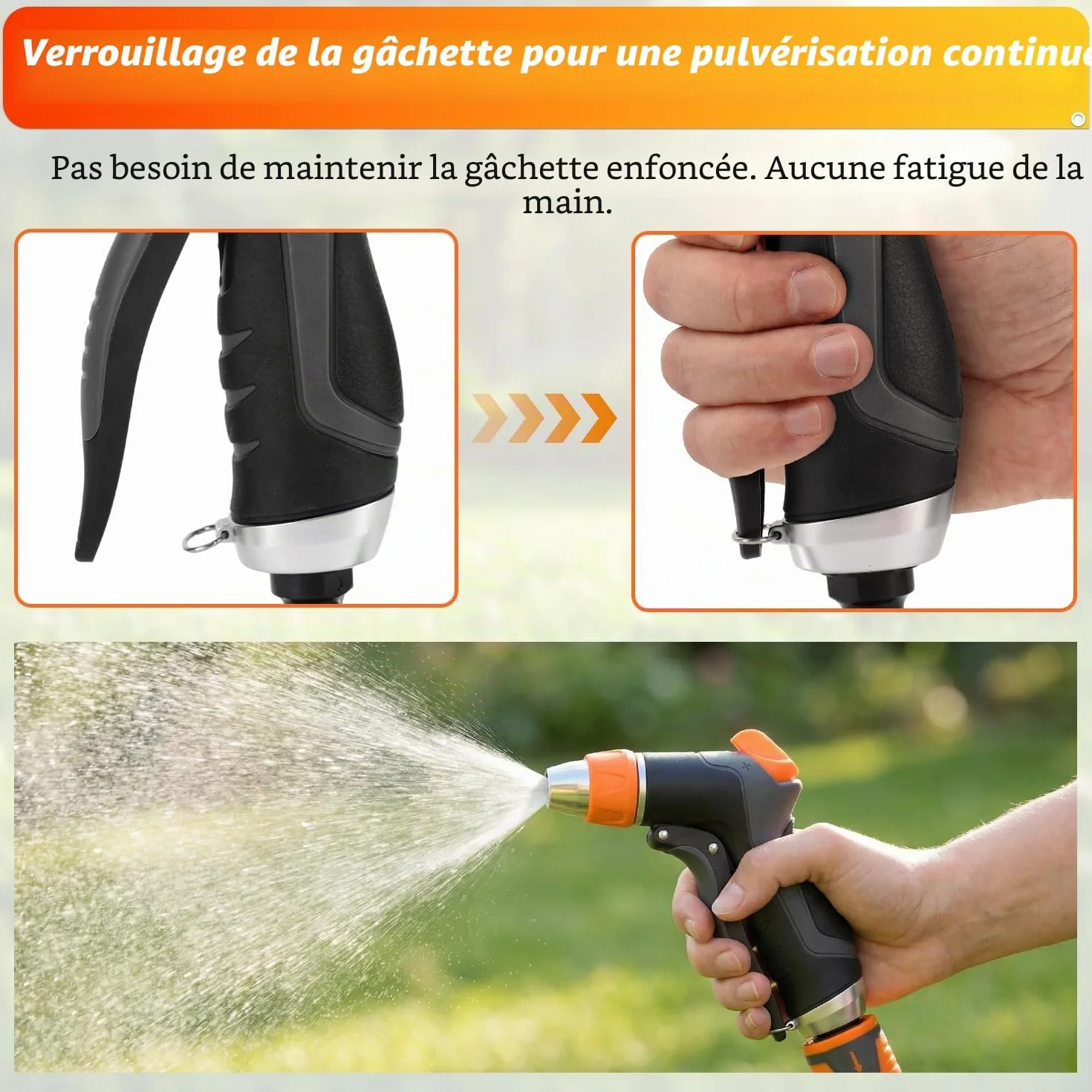 Hoofun Pistolet d'arrosage Haute Pression 10 Modes 2 Modes, Pulvérisateur Multifonctionnel pour Lavage Voiture Jardin Animaux Plantes