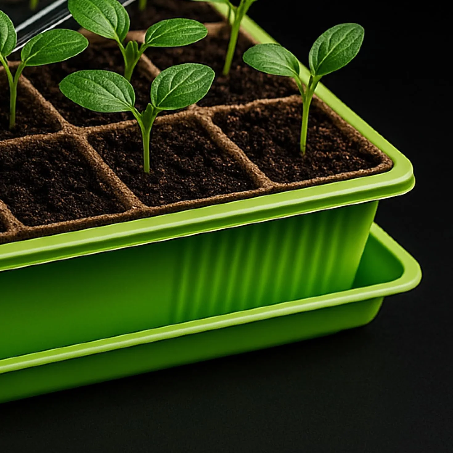 com-four® Serre d'intérieur pour semis - Kit de Culture 48 Plantes - Bac de Plantation 27 x 19 x 11 cm 2 pièces
