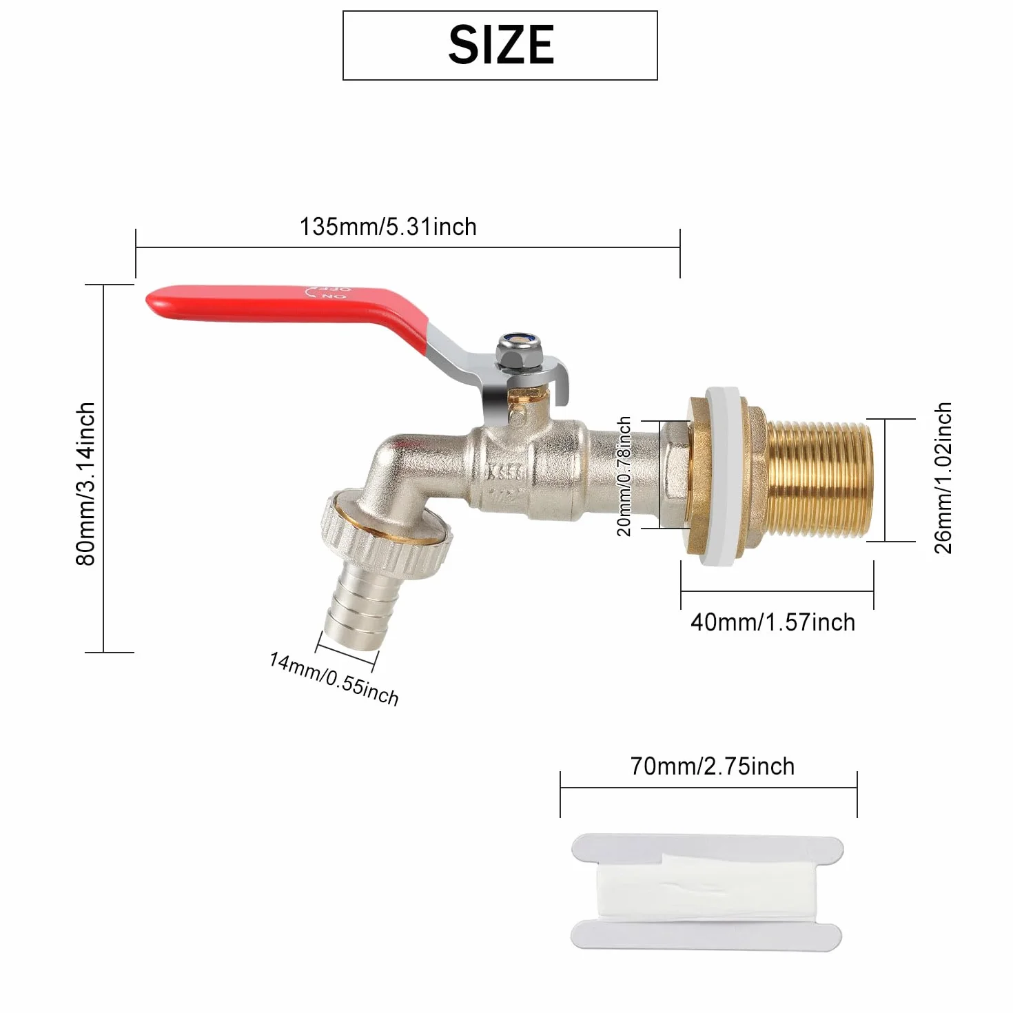 Drado 1/2" Robinet à sphère Laiton extérieur pour récupération d'eau pluie réservoir