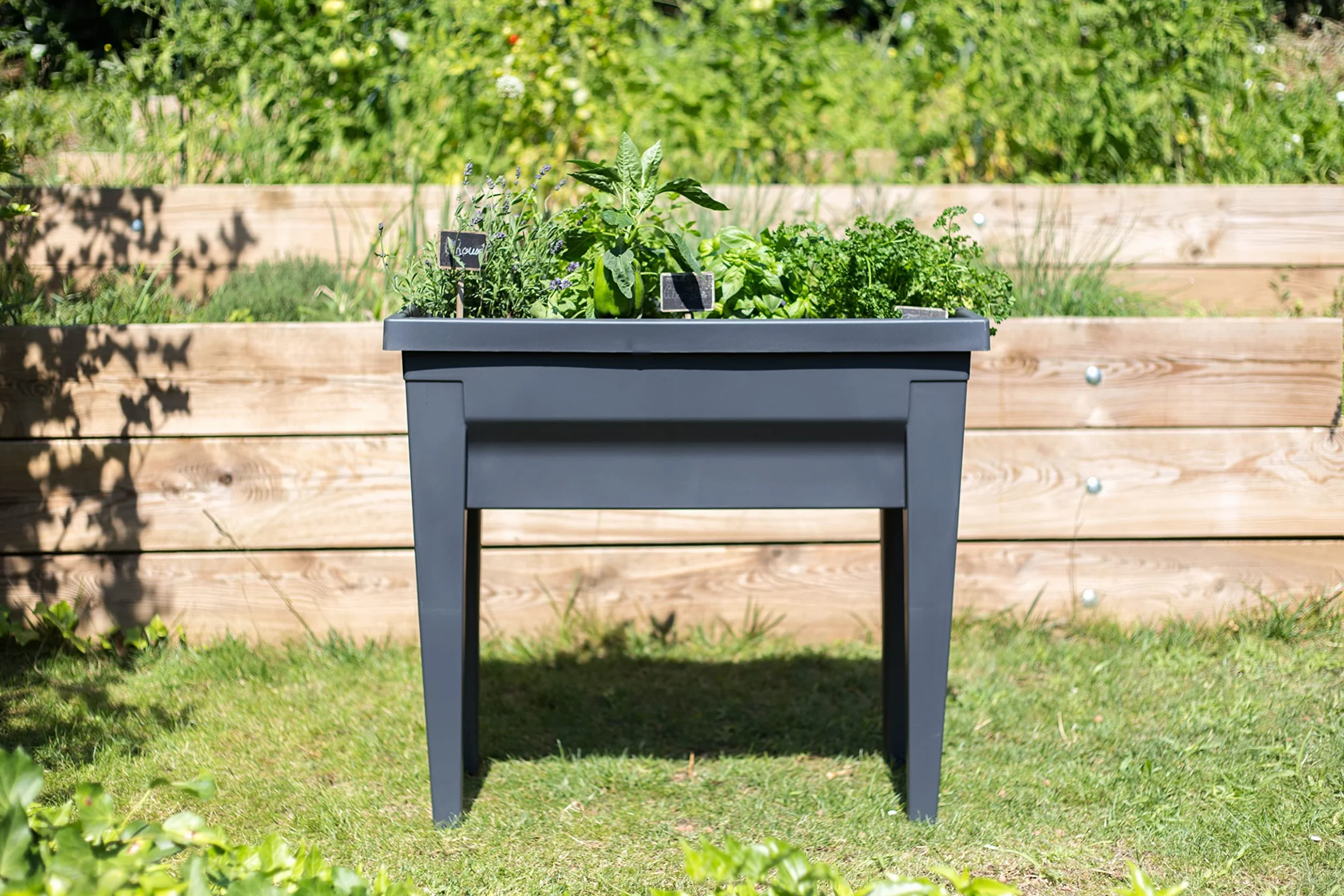 Espace Potager Veg&Table City 57 L Zone Rétention d'Eau 76 x 38,5 x 68 cm Gris anthracite
