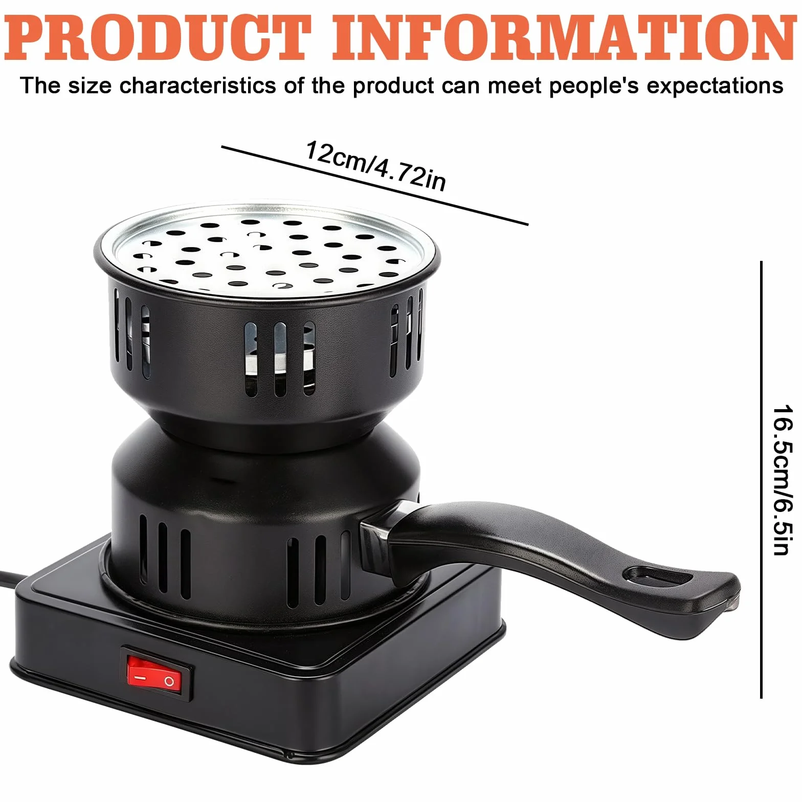 Allume-Charbon Électrique 500W Allumeur Barbecue Charbon de Bois Brûleur Camping