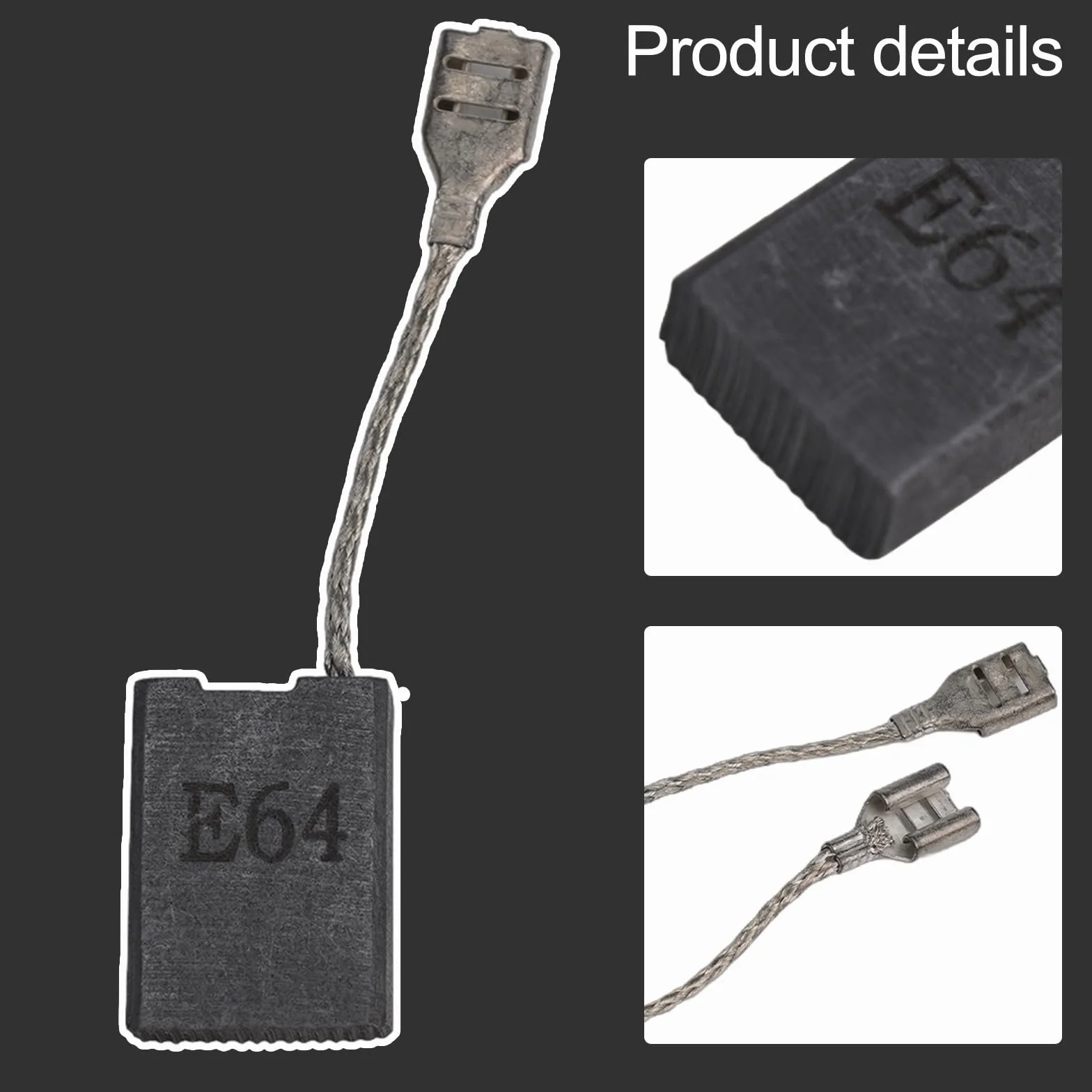 Lot de 4 balais de charbon de rechange pour GWS20-180, E64 compatibles avec les modèles GCO2000 TCO2000, pièces de moteur industriel 22 x 16 x 6 mm