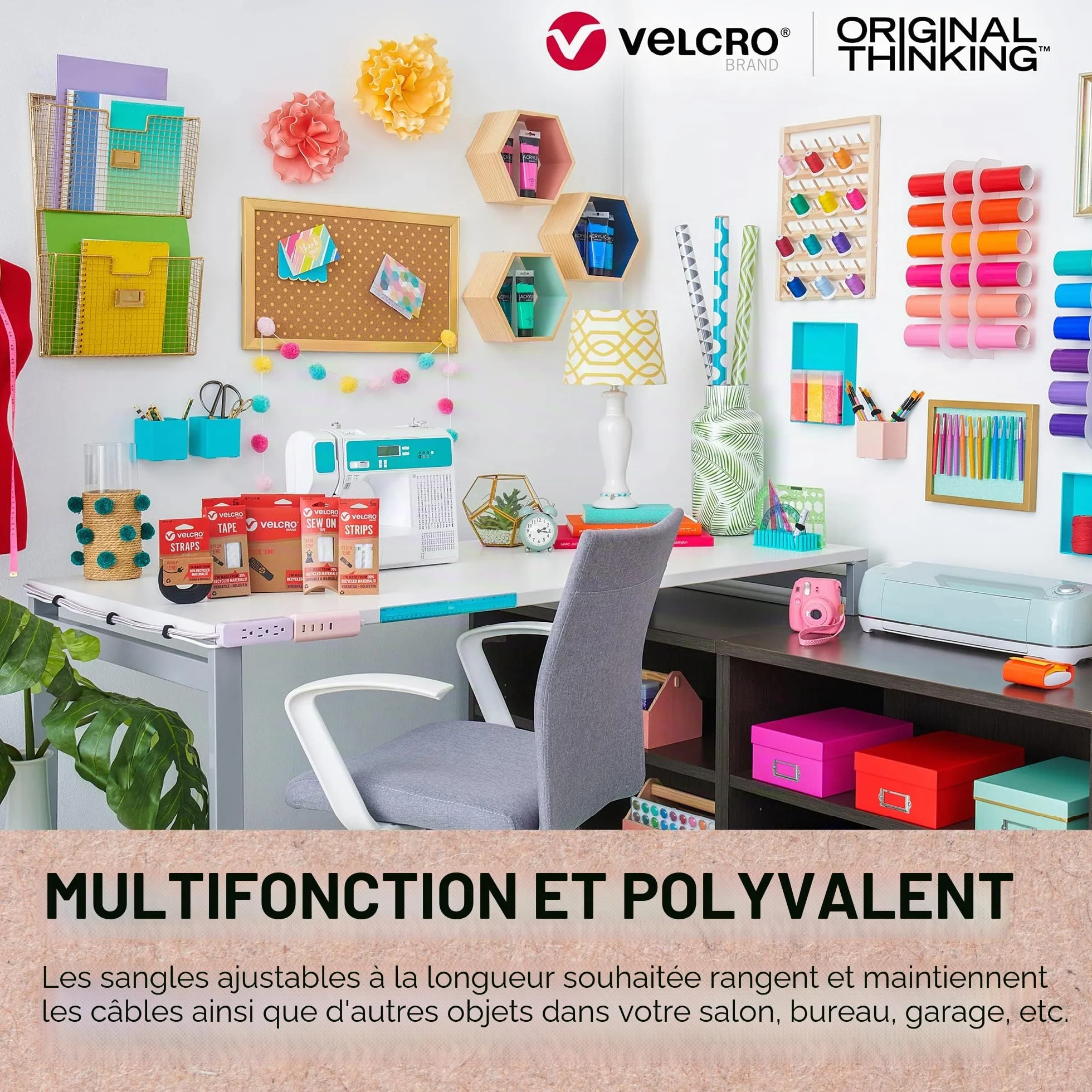 Velcro Marque | Sangles Réutilisables Eco One-Wrap | Sangles Polyvalentes, Réutilisables et Flexibles pour L’amélioration de la Maison | Noir | 25 mm x 3 m