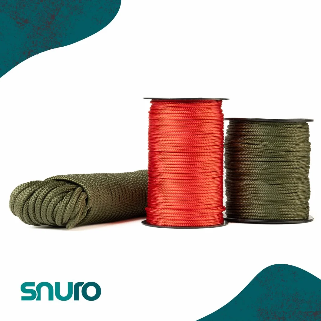 Corde Polyester (6mm, 20m, Vert Militaire) - Polyester tressé - Solide, résistant aux intempéries et Polyvalent - Charge de Rupture 602kg