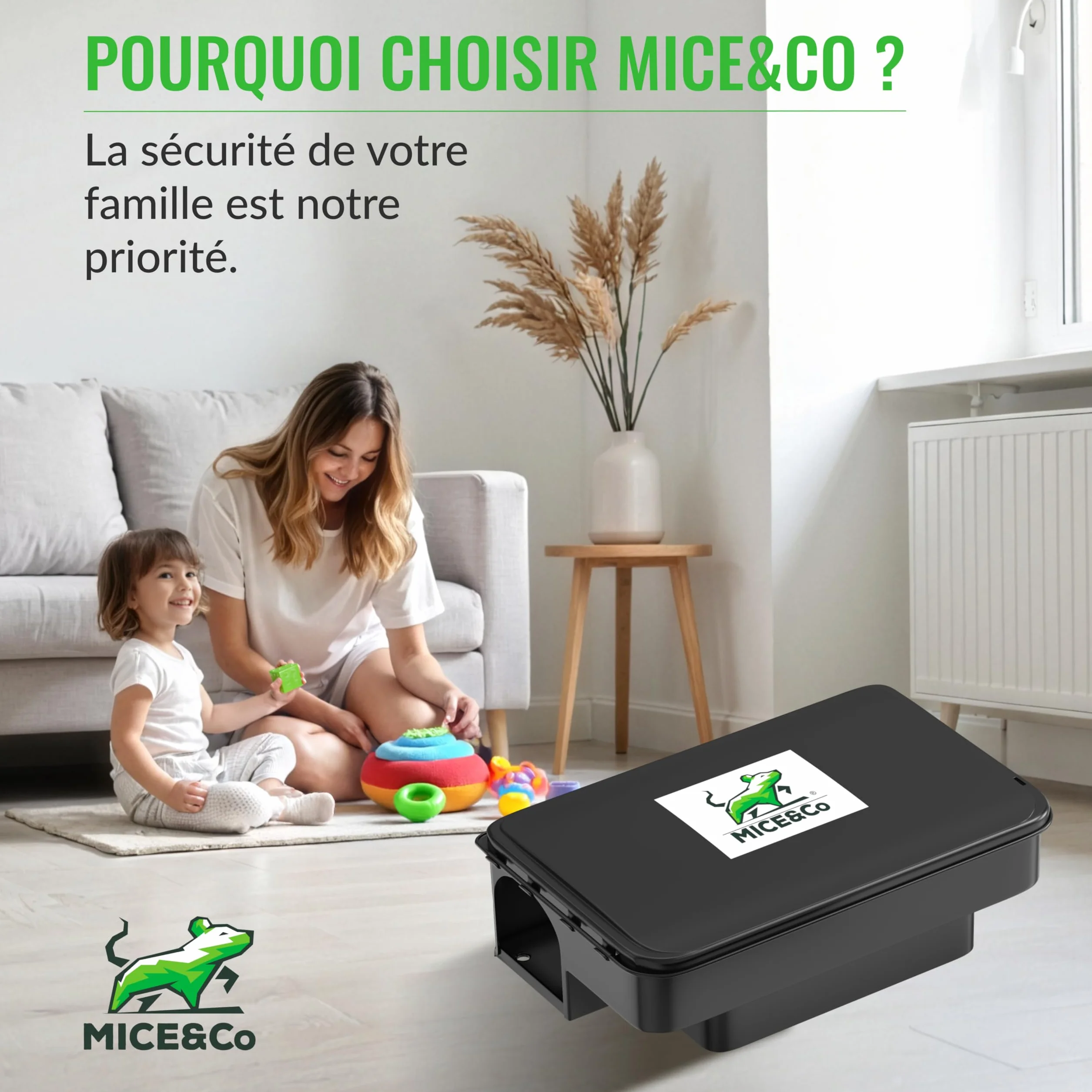Mice&Co Boîte d'Appât Professionnelle – Piège à Rats et Souris – Station d'Appât Sécurisée