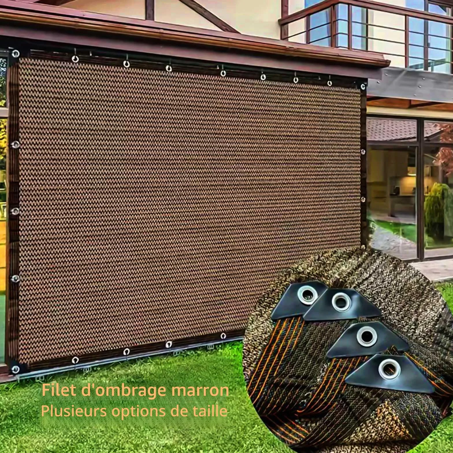 Toile d'ombrage Filet Protection Solaire 80% UV Tissu Coupe-Vent pour Serre Jardin Pergola