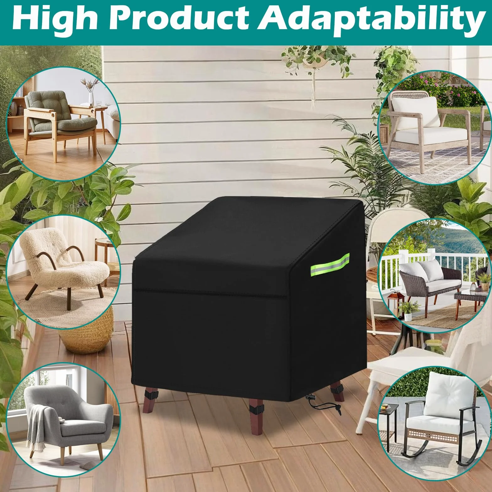 Housse de canapé en tissu Oxford 420D imperméable résistante aux UV 89 x 97 x 74 cm