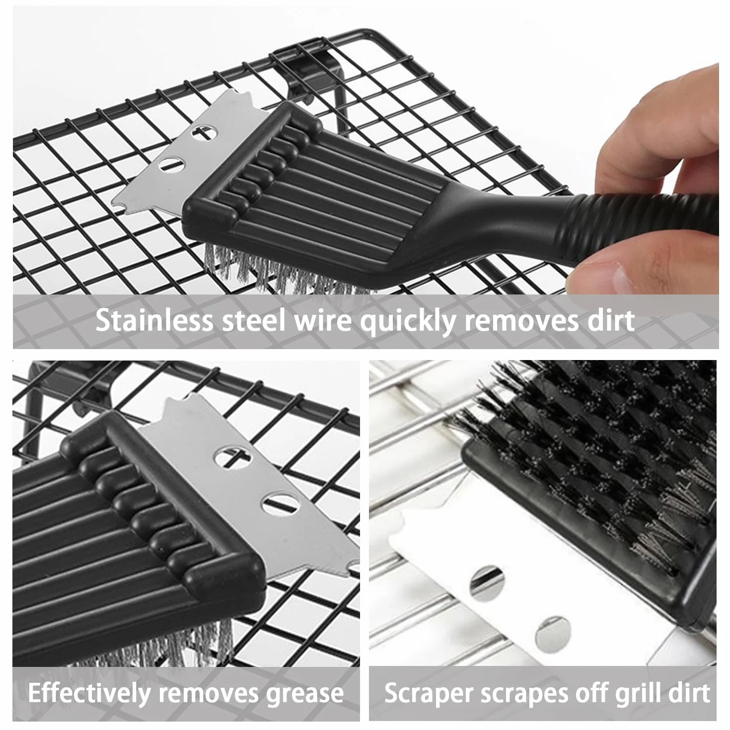 Brosse de Nettoyage pour Barbecue 2 en 1 - Brosse BBQ en Acier Inoxydable + Brosse Multifonctionnelle