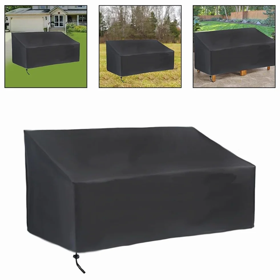 Housse de canapé d'extérieur Oxford 210D argenté coupe-vent protection intempéries 193 x 83 x 84 cm