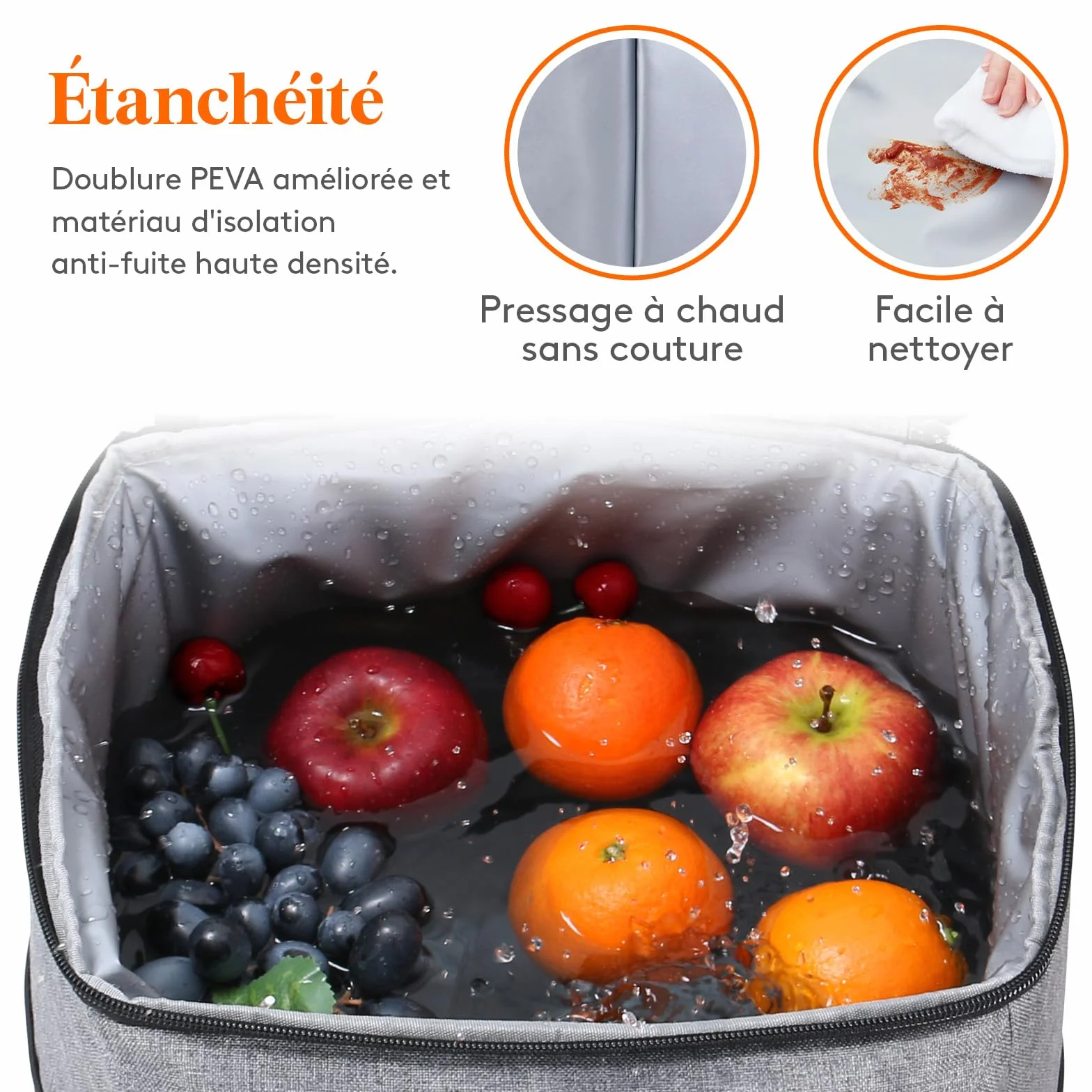 Lifewit Sac Isotherme 21L Grand Sac à Dos Repas Adulte Glacière Étanche Souple Pique-Nique Camping Gris