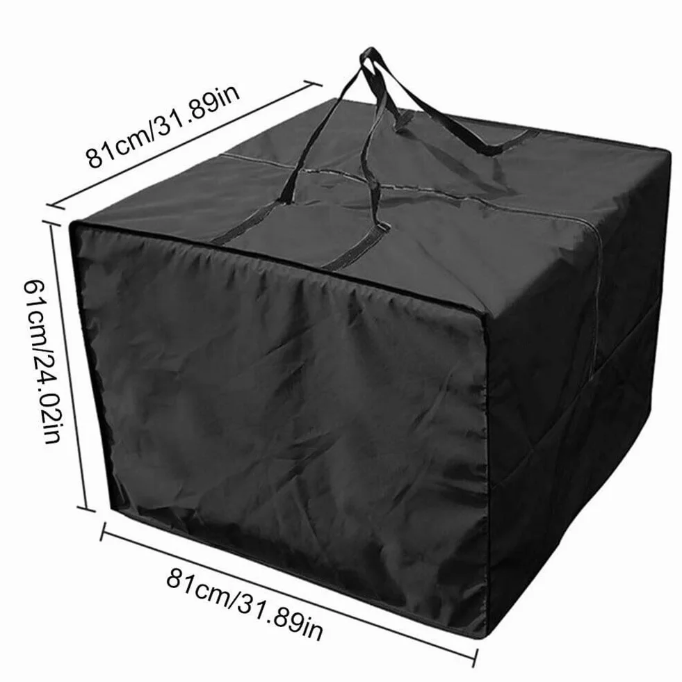 Housse de rangement imperméable pour meubles de jardin 81x81x61 cm polyester 210D avec fermeture éclair
