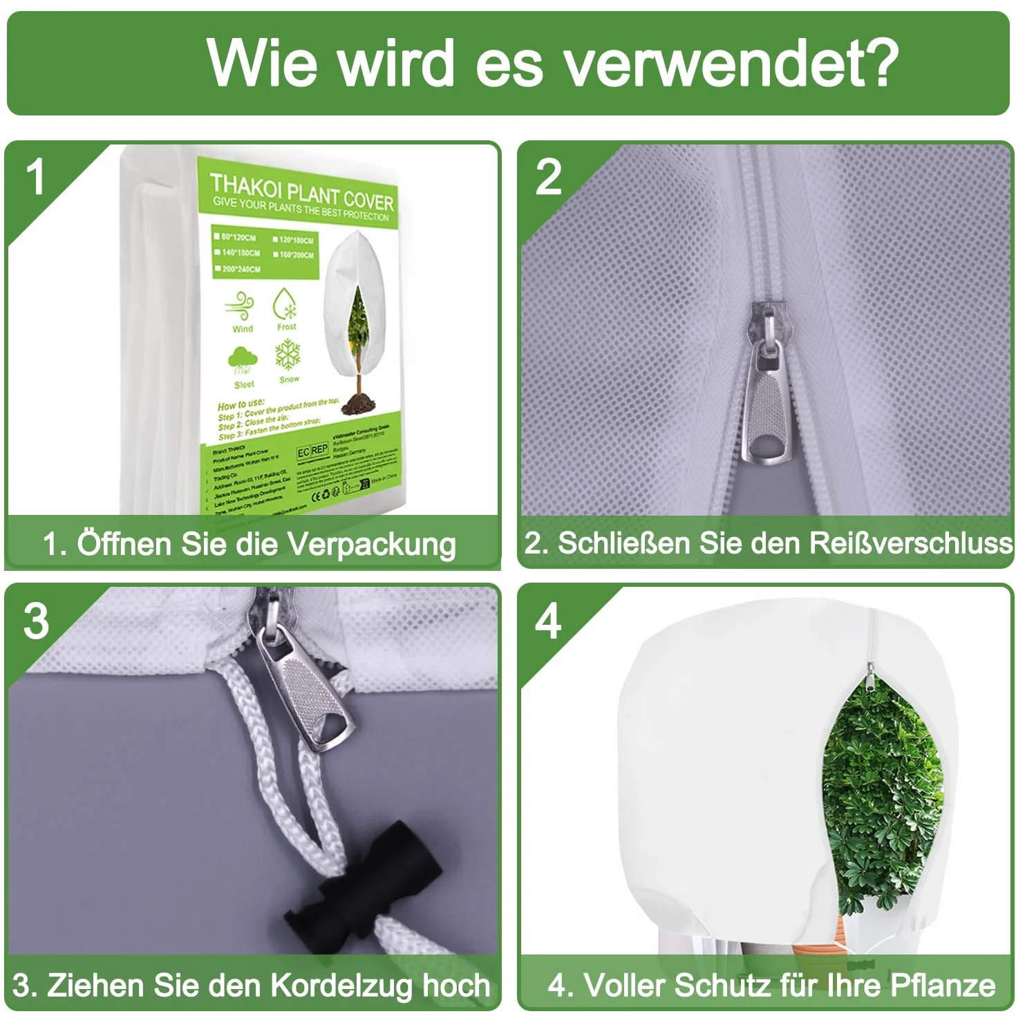 Housse Hivernage Plante 85g/m² Protection Plante Hiver Olivier Palmier Arbre 120x180cm