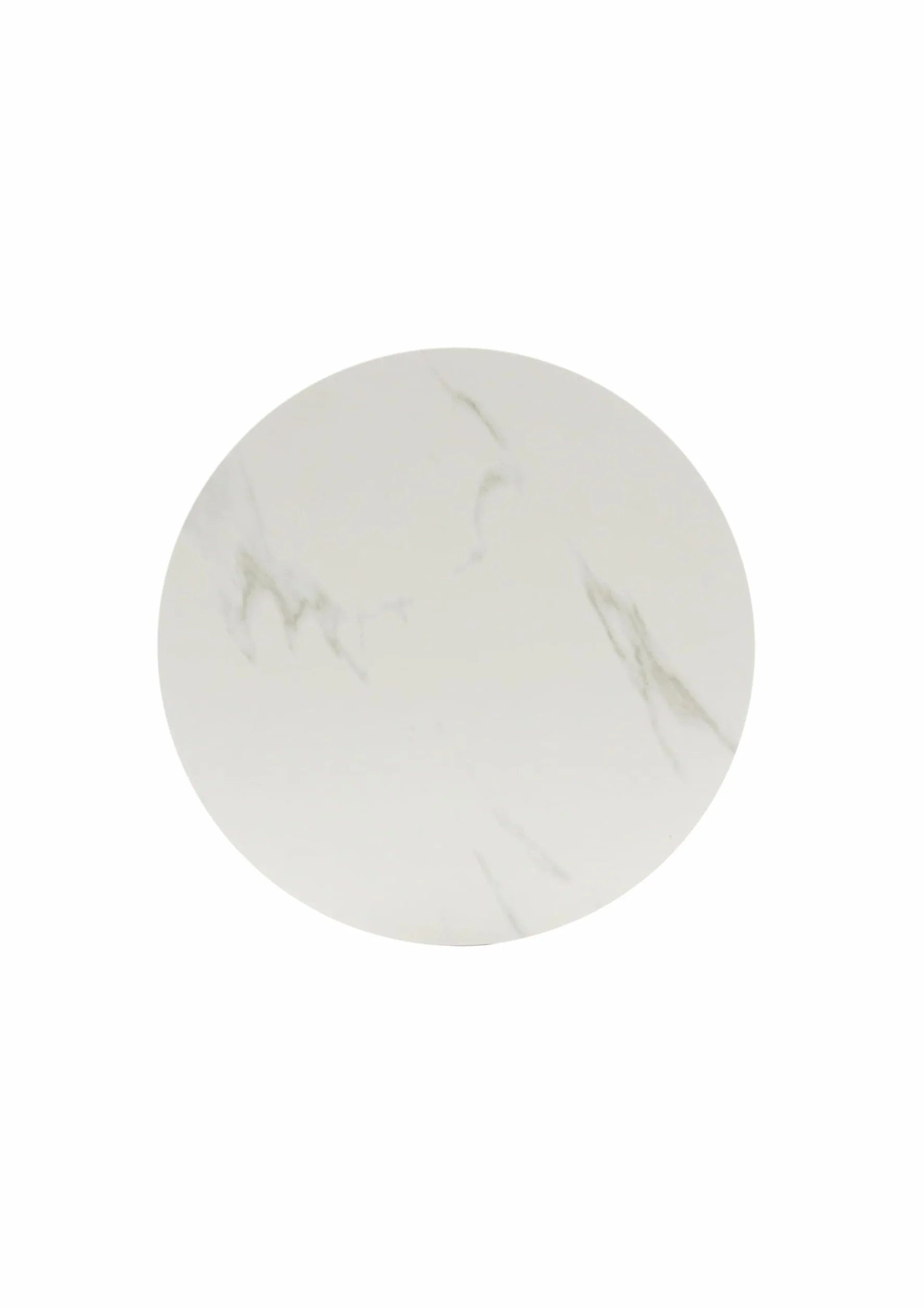 METRO Professional Table de bistro bar acier pierre frittée 60 x 75 cm ronde Blanc noir