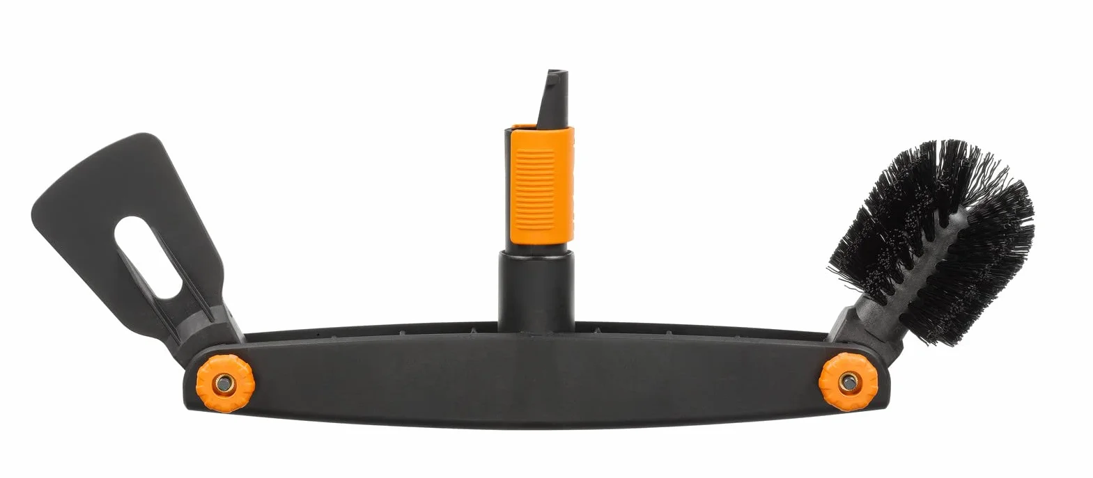 Fiskars Nettoyeur de gouttière, Avec grattoir et brosse ajustables, Tête d'outil QuikFit, Largeur: 4,5 cm, Noir/Orange, QuikFit, 1001414