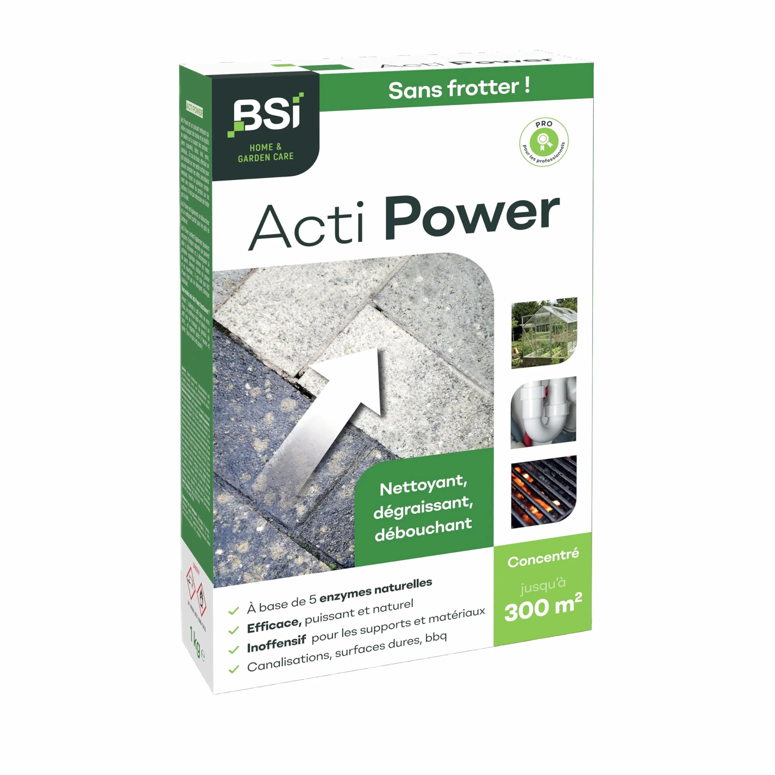BSI Nettoyant Acti-Power Naturel 1kg Jusqu'à 300 m²
