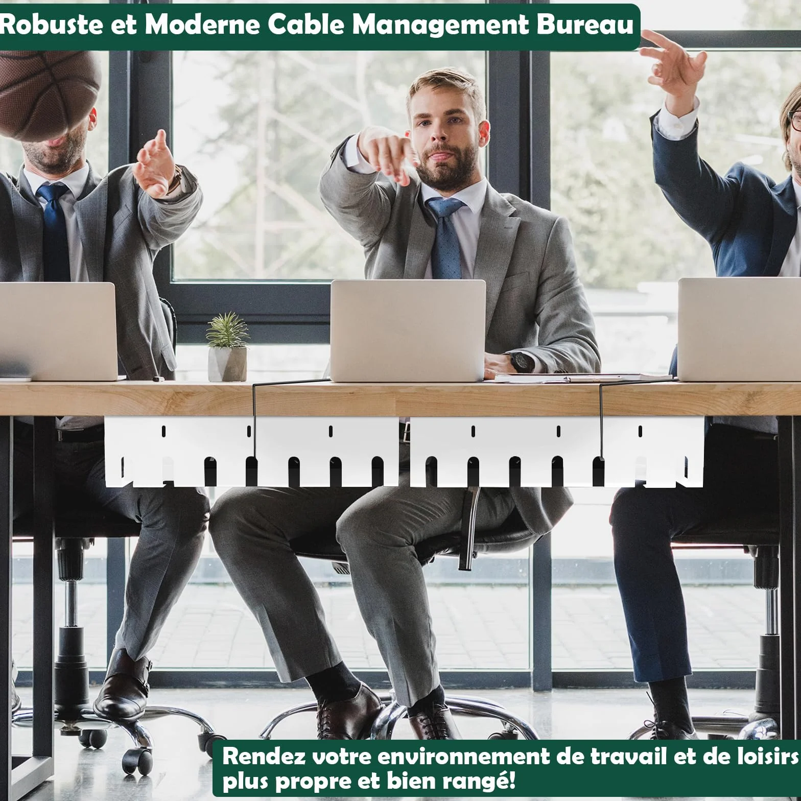 Oududianzi Set de 2 Chemin de Câble, Cable Management Bureau Blanc, Range Cable Bureau, Cache Cable, Goulotte Passe Cable, Organisateur de Cable pour La Gestion des Câbles et des Multiprises