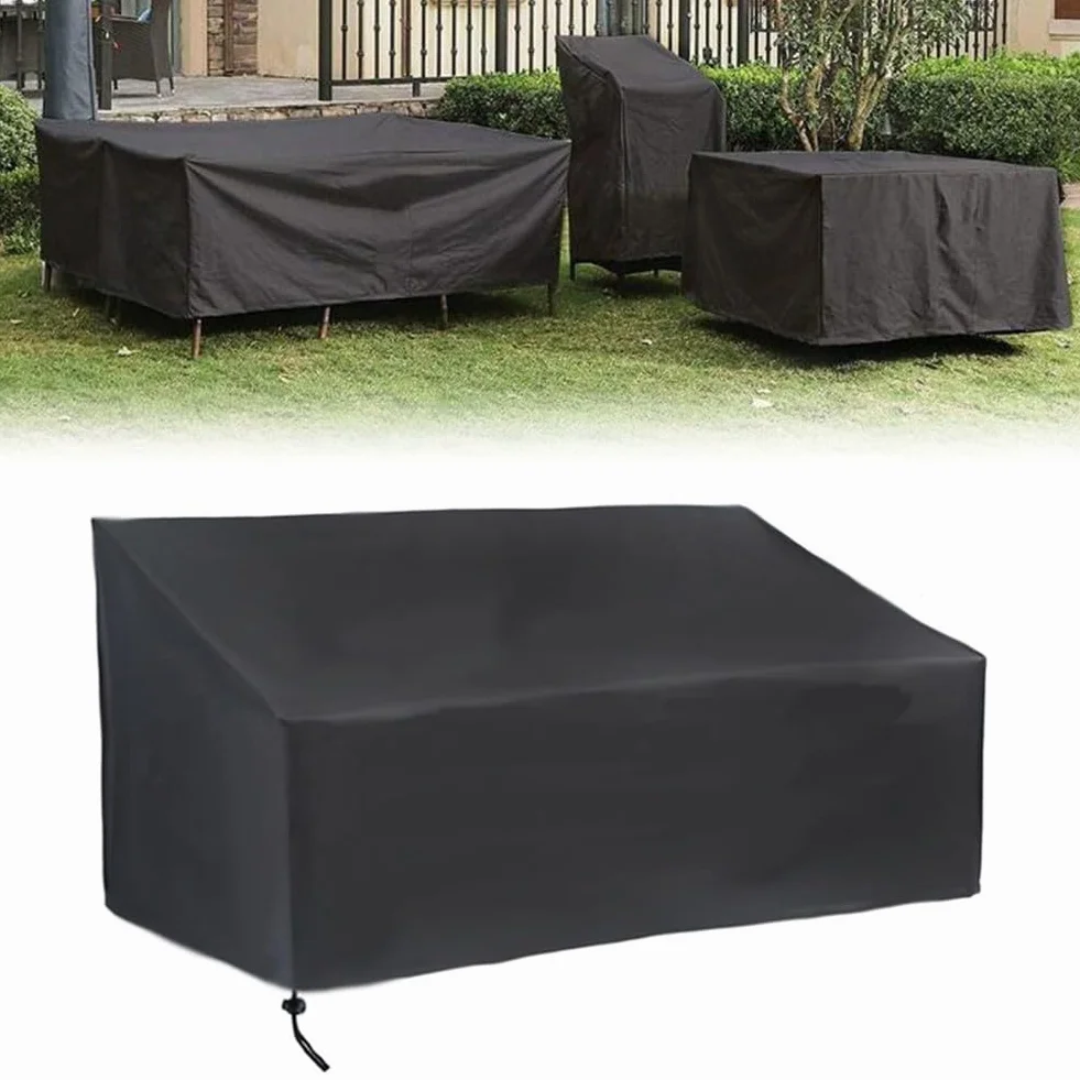 Housse de canapé d'extérieur Oxford 210D argenté coupe-vent protection intempéries 193 x 83 x 84 cm