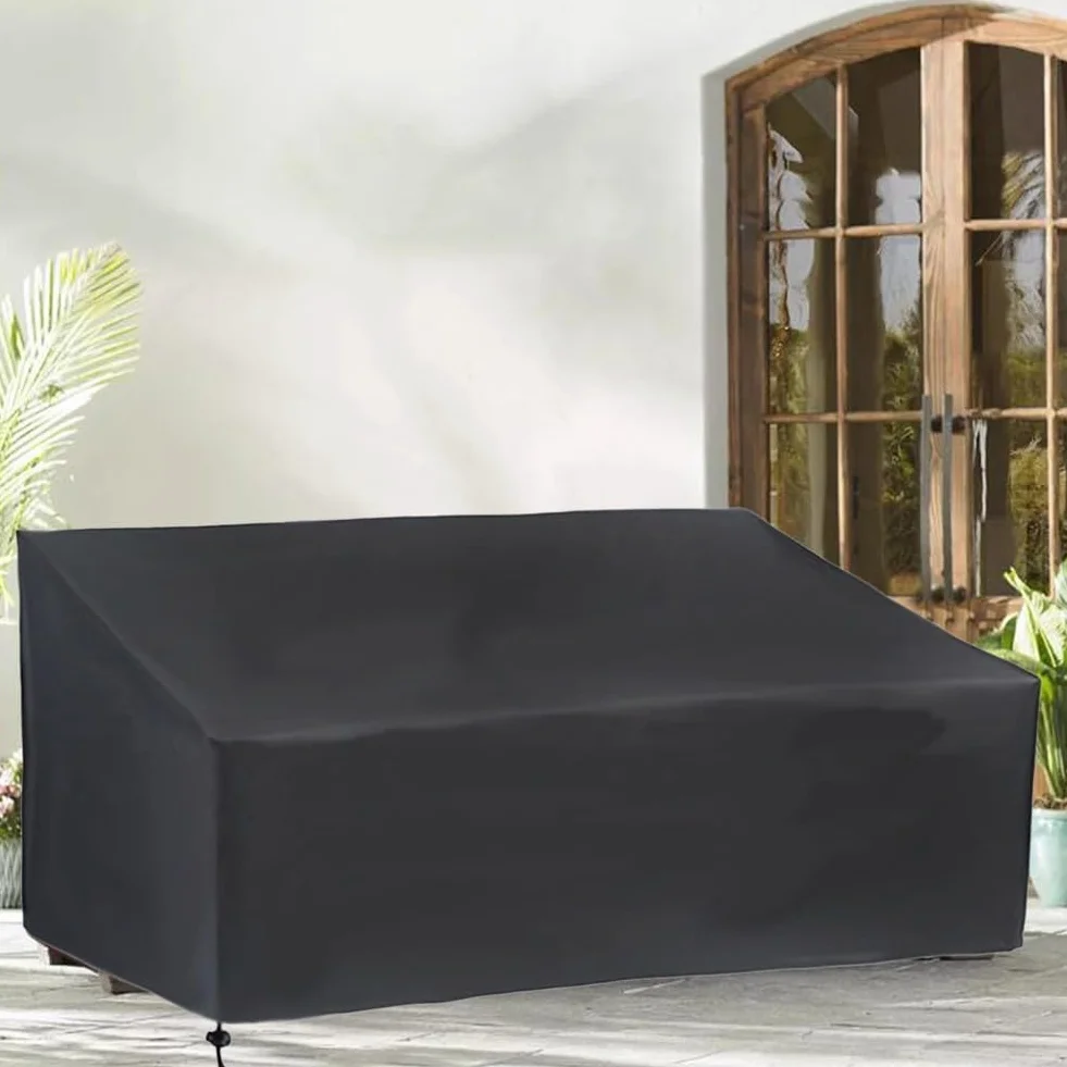 Housse de canapé d'extérieur Oxford 210D argenté coupe-vent protection intempéries 193 x 83 x 84 cm
