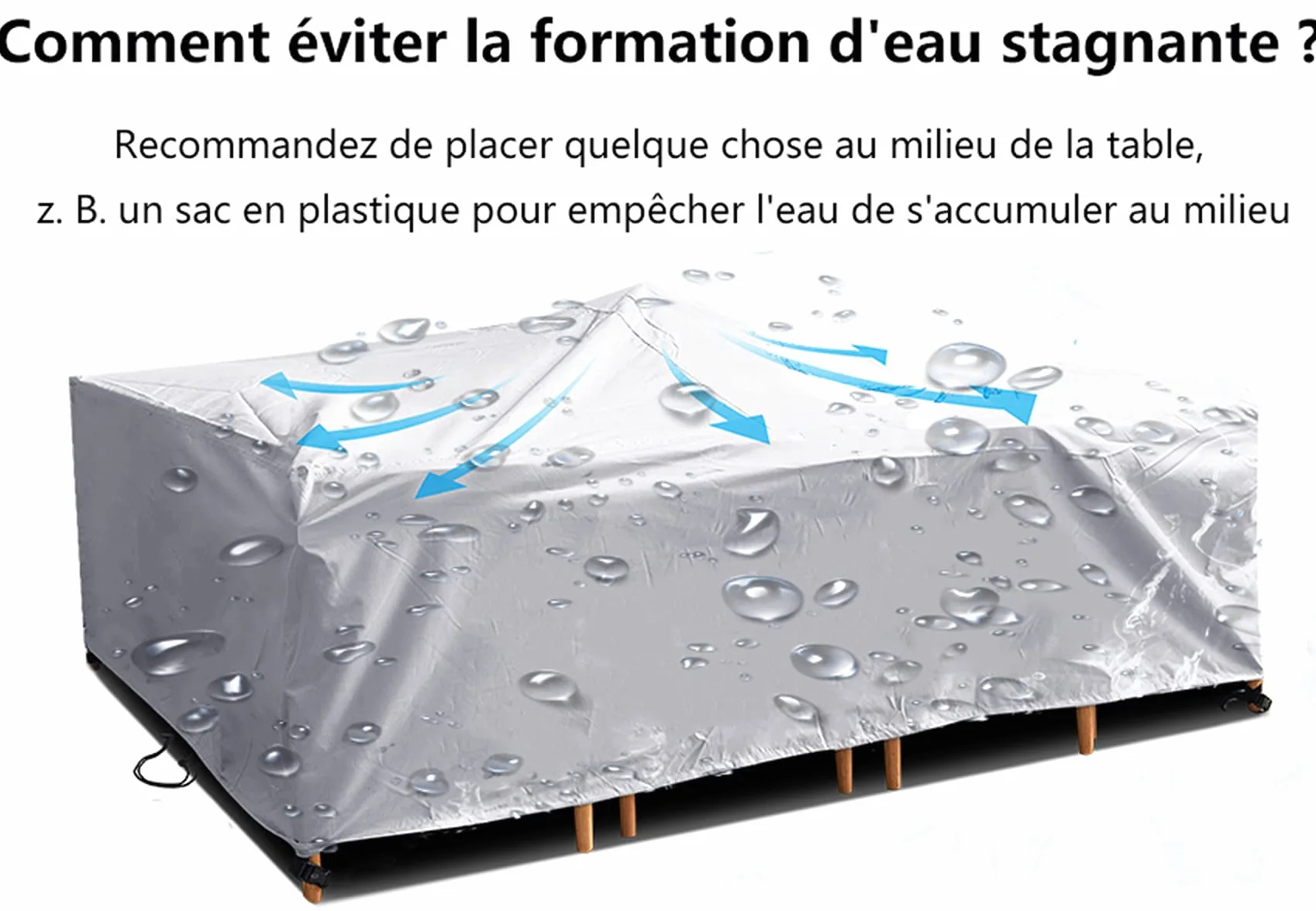 Housse de Protection Jardin 420D Oxford Imperméable 180x90x75cm Argent