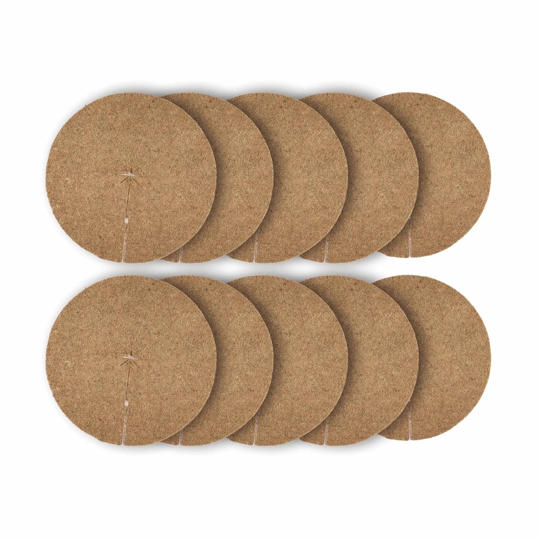 La Cordeline Lot 10 Disques Paillage Ø 40 cm Fibre Coco Naturel 900g/m² - Tapis Protection Plante