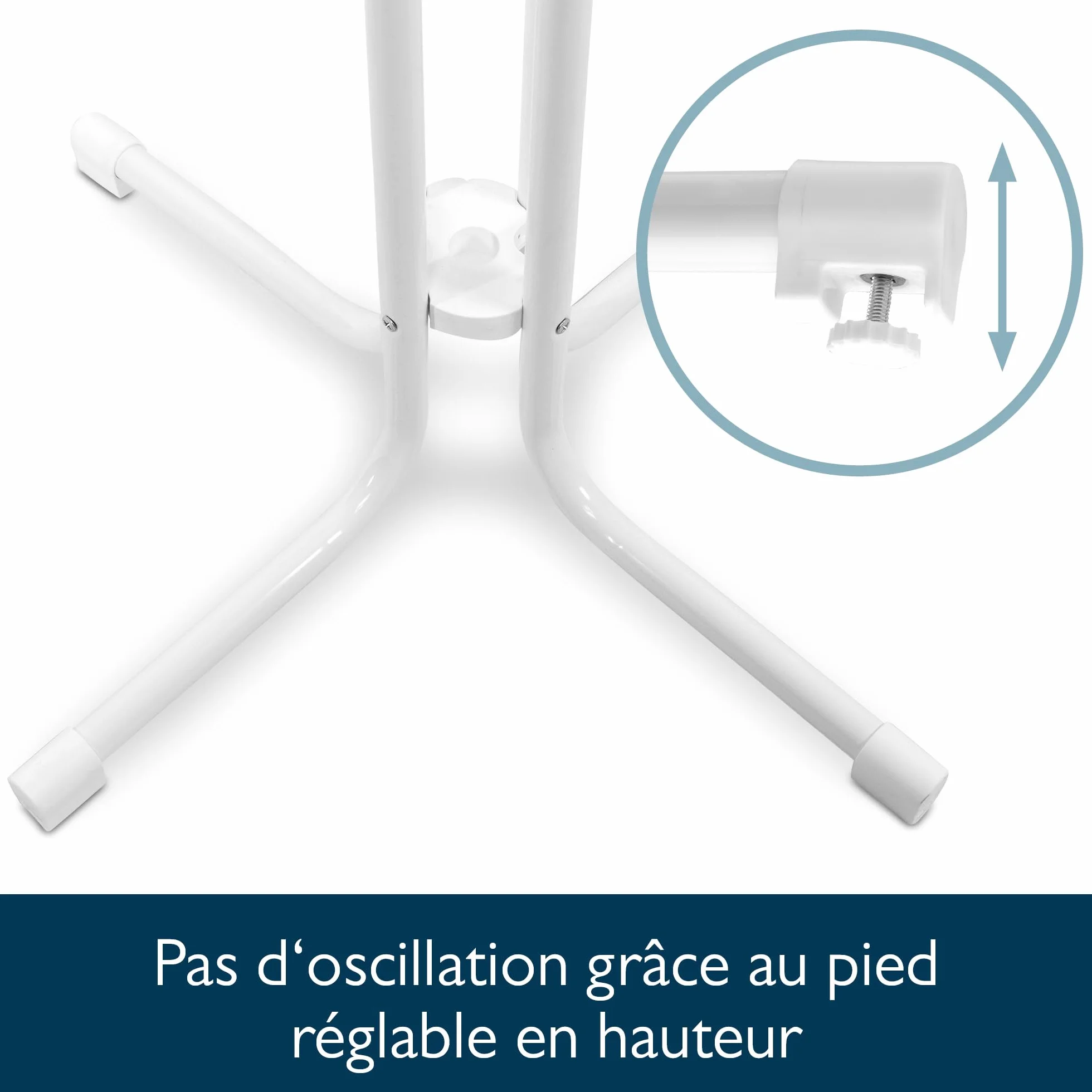 Beautissu Table Bistrot Extérieur Ronde Ø 70 cm Pliante Blanc