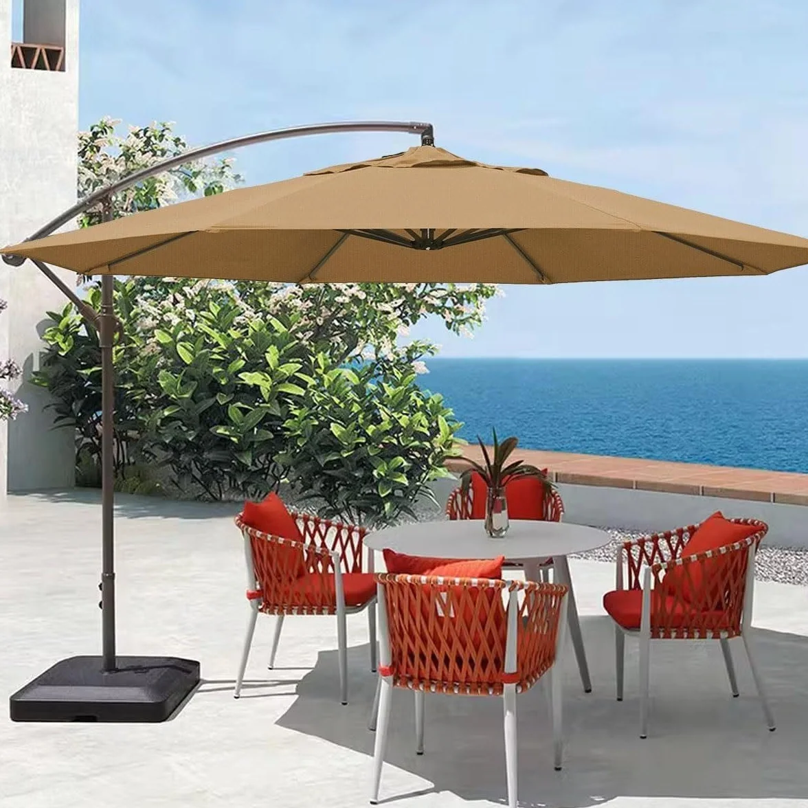 Housse de Rechange pour Parasol UV50+ Imperméable Gris Clair 2m-4m 6/8 Baleines Jardin Terrasse