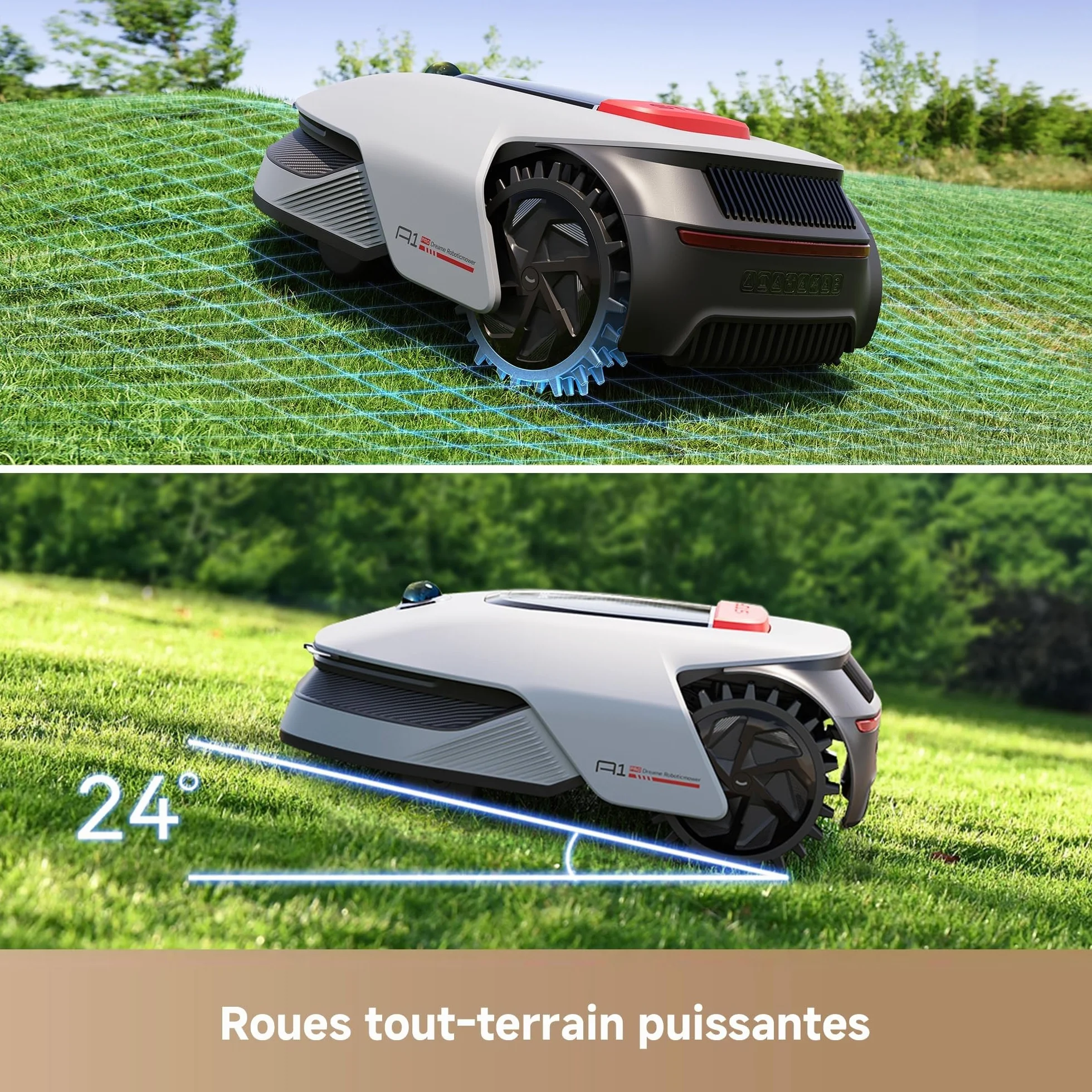 DREAME A1 Pro Robot Tondeuse sans Fil 360° 3D LiDAR 2000 m² Contrôle App