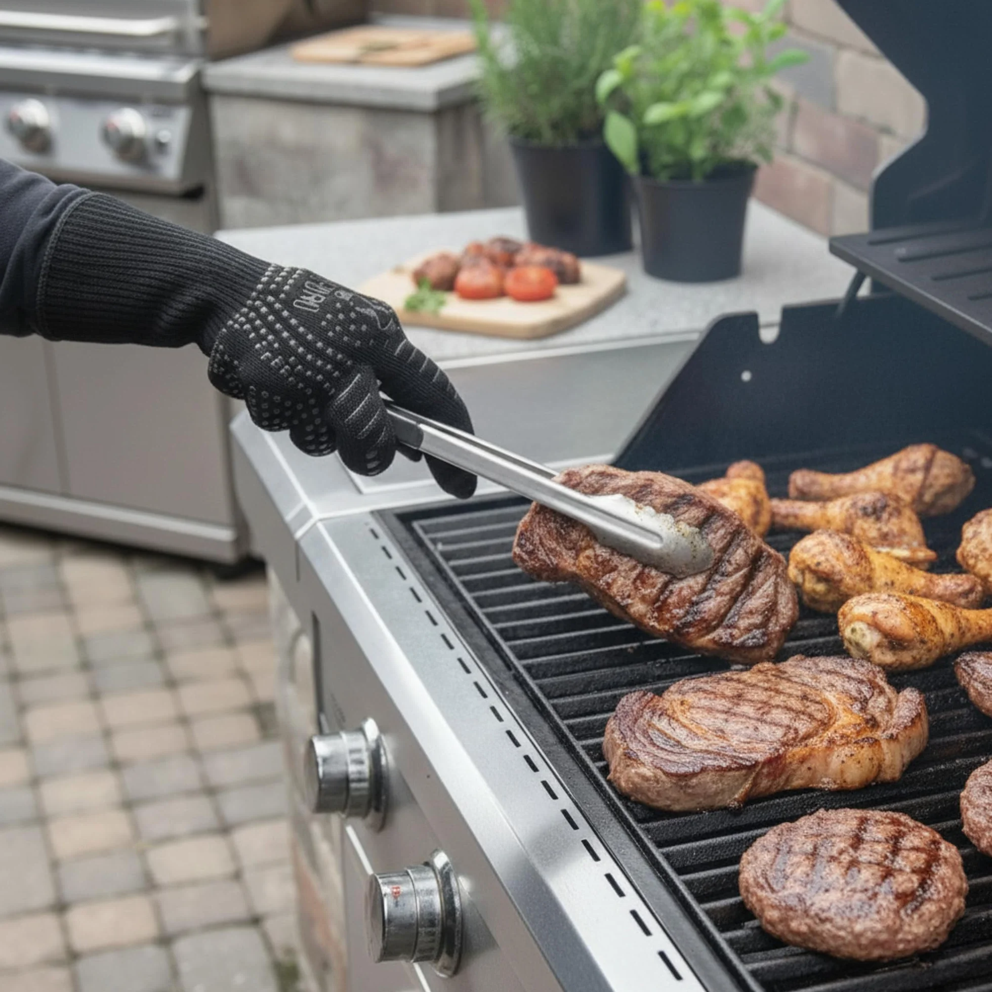 BBQ-Toro Gants de Barbecue Résistants à la Chaleur 800 °C Set 2 Pièces
