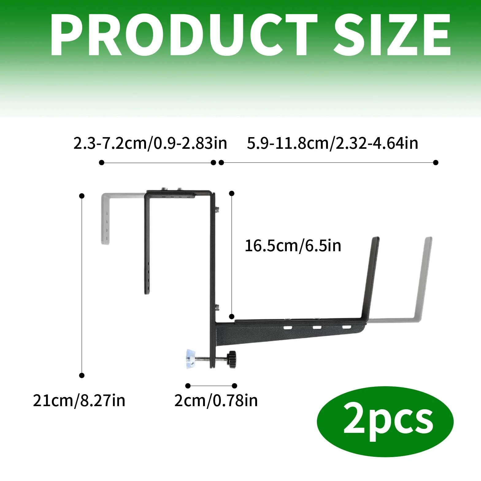 Supports De Jardinière Robustes pour Balcon en Métal Renforcé Réglable Noir Lot De 2