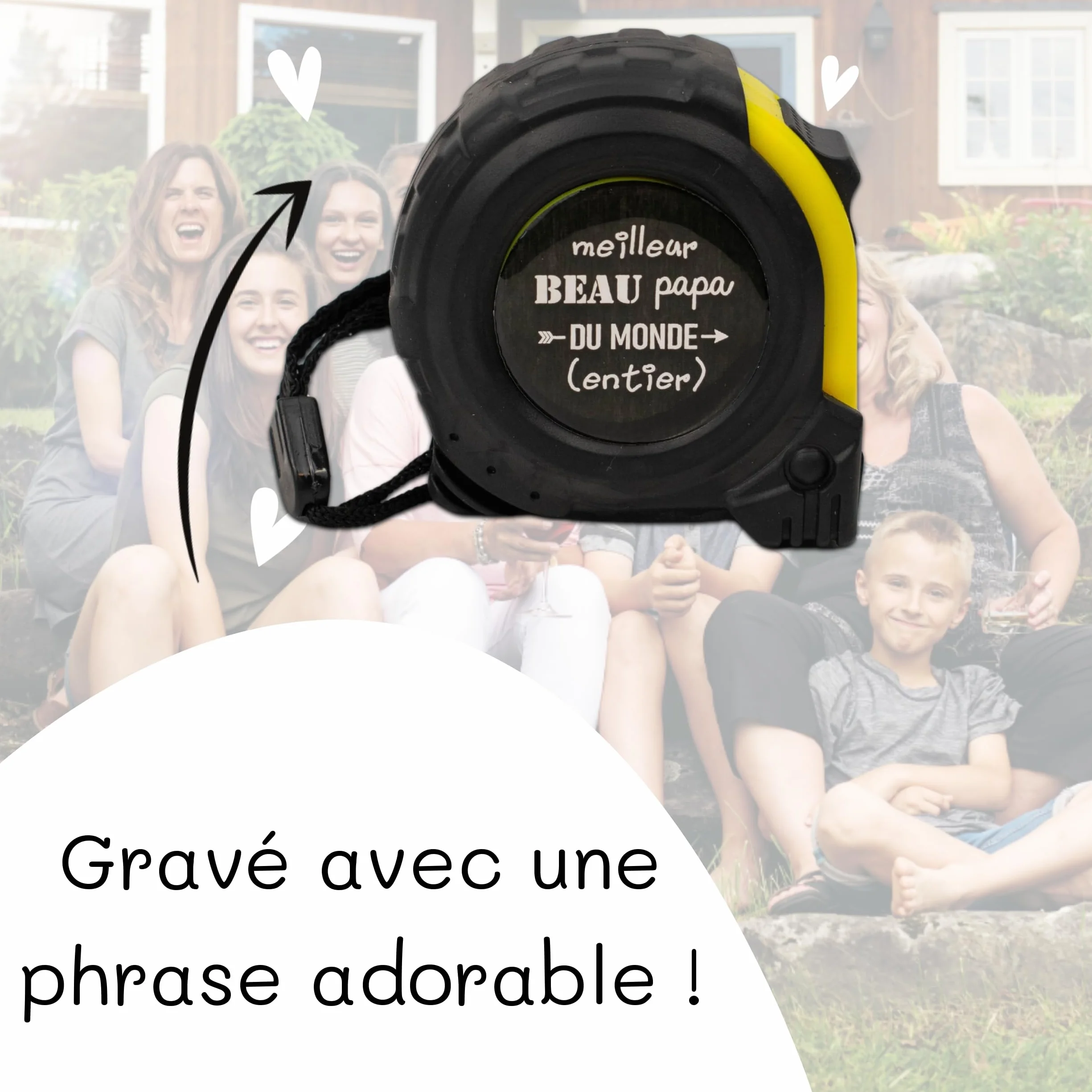 Mètre ruban personnalisé pour beau-père - Cadeau fête des pères et anniversaire