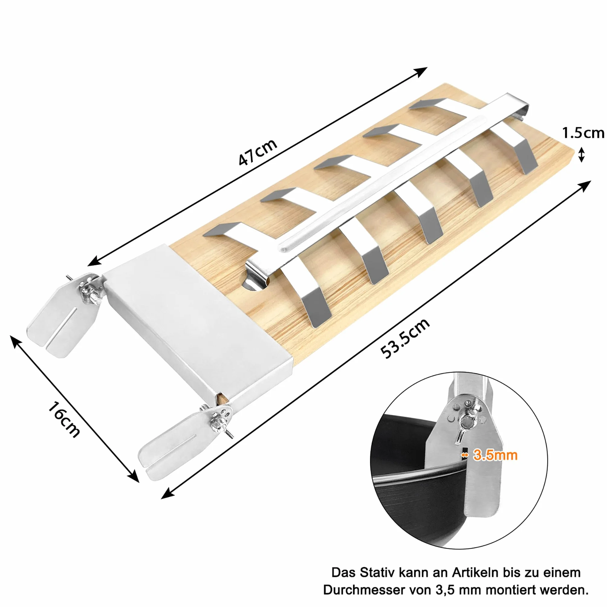 Lot de 2 planches à saumon flammé en acier inoxydable 5 niveaux réglables pour barbecue