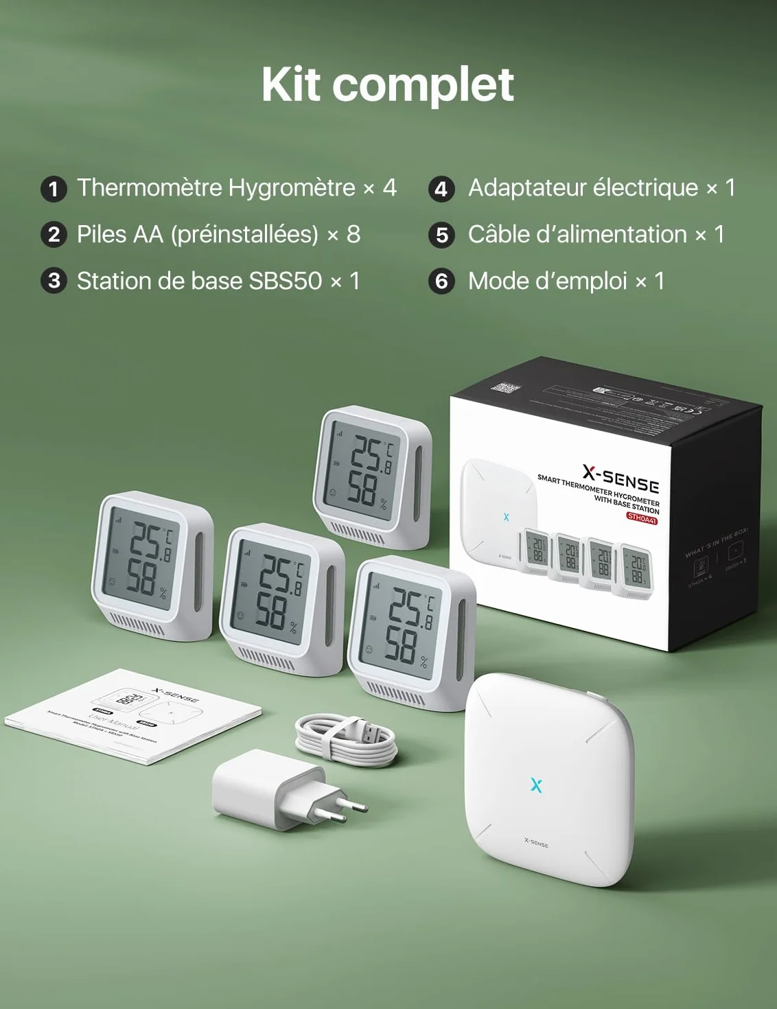 Thermomètre Hygromètre Intérieur Connecté X-Sense STH0A41 Compatible Alexa