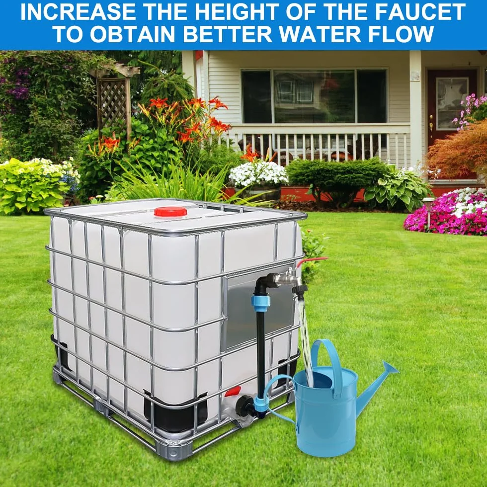 Adaptateur IBC Col de Cygne Laiton Raccord S60x6 3/4 Étanche Robinet Cuve 1000L Plastique