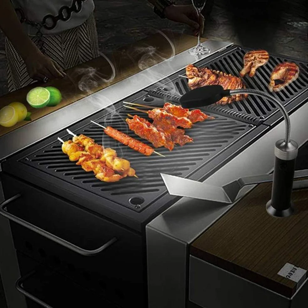 Lampe de Barbecue LED 15 LED Flexible Col de Cygne 360° avec Accessoires de Fumeur