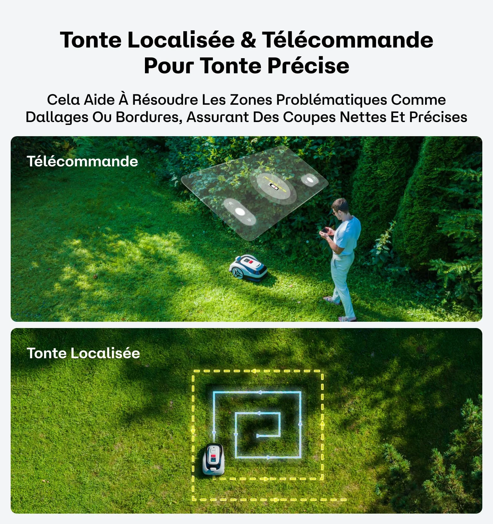 Raccoon 2 SE Robot Tondeuse Intelligent 600m² sans RTK, Tonte Parallèle, 5Ah Recharge Rapide 150min Autonomie