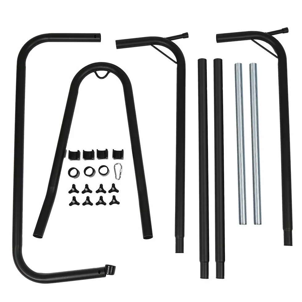 Support pour Hamac en Acier Réglable 135x115x200cm Noir
