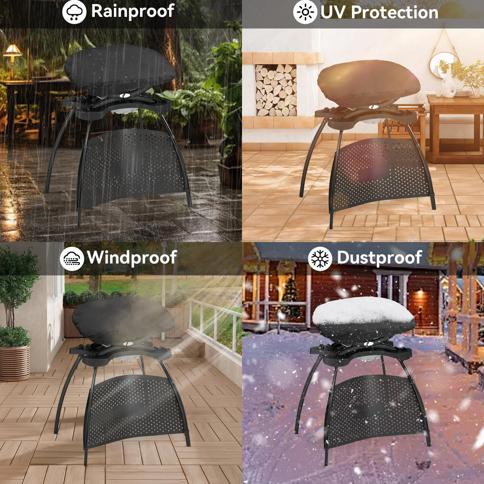 onlyfire Housse de Barbecue pour Weber Q100 Q1000 Q120 Q140 Q1200 Q1400 Baby Q
