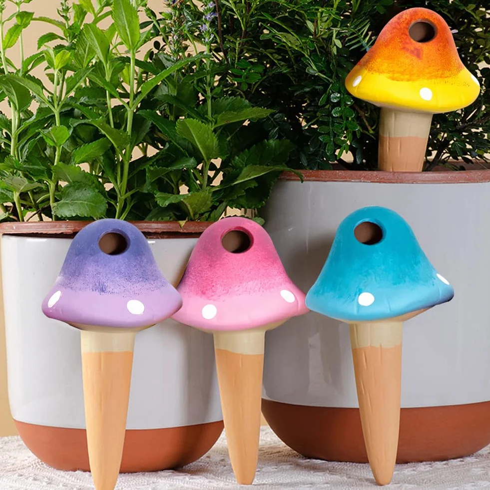Cônes d'Arrosage en Céramique pour Plantes d'Intérieur, Irrigation Goutte à Goutte Bouteille