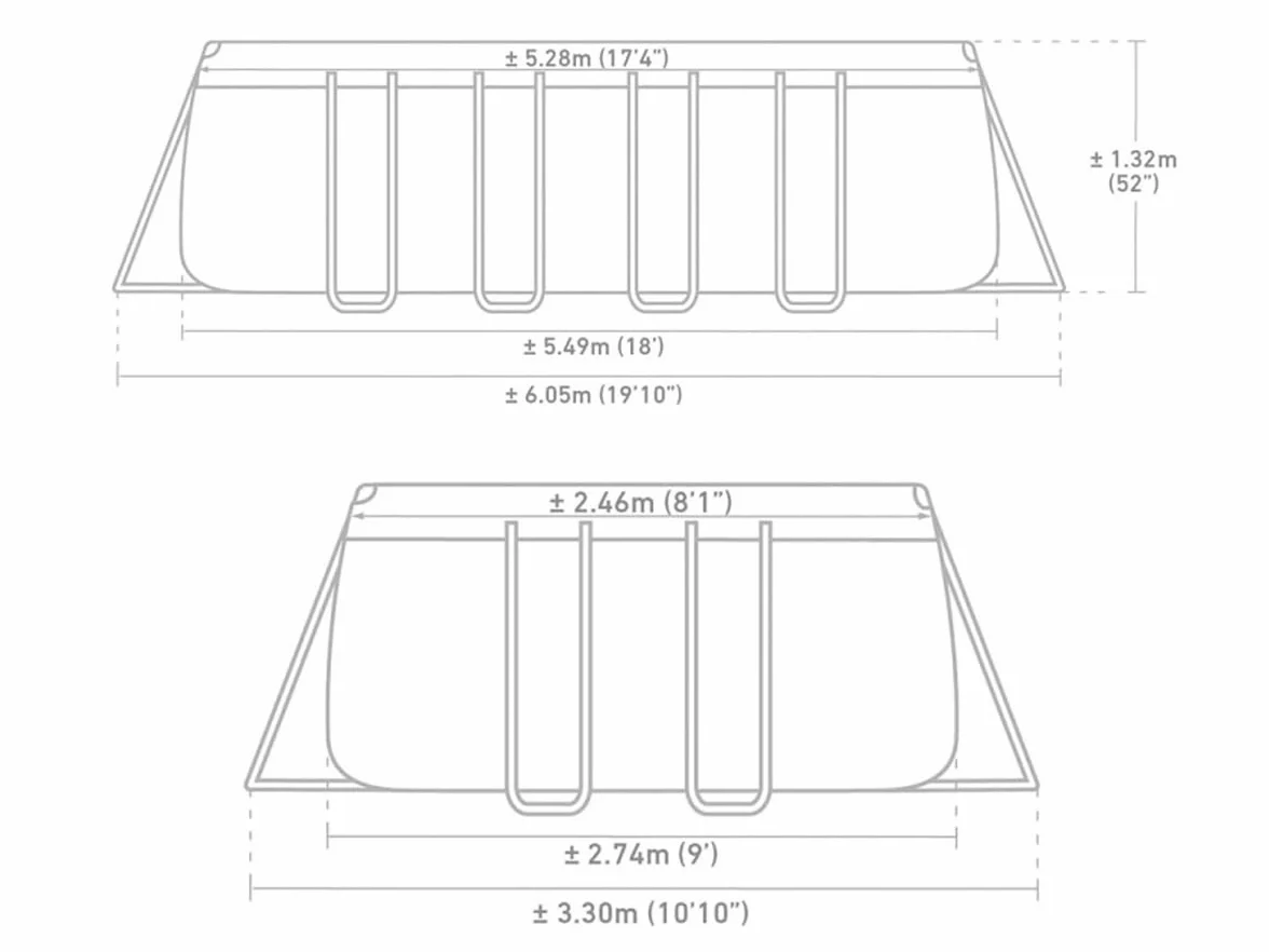 Intex Piscine Ultra XTR Rectangulaire Tubulaire 5,49 x 2,74 x 1,32m