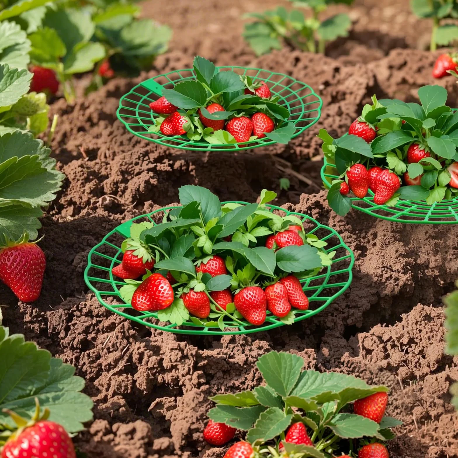 Amovible Support Culture Fraisier 15 Pièces Vert Protection Fraises Poussière Escargots