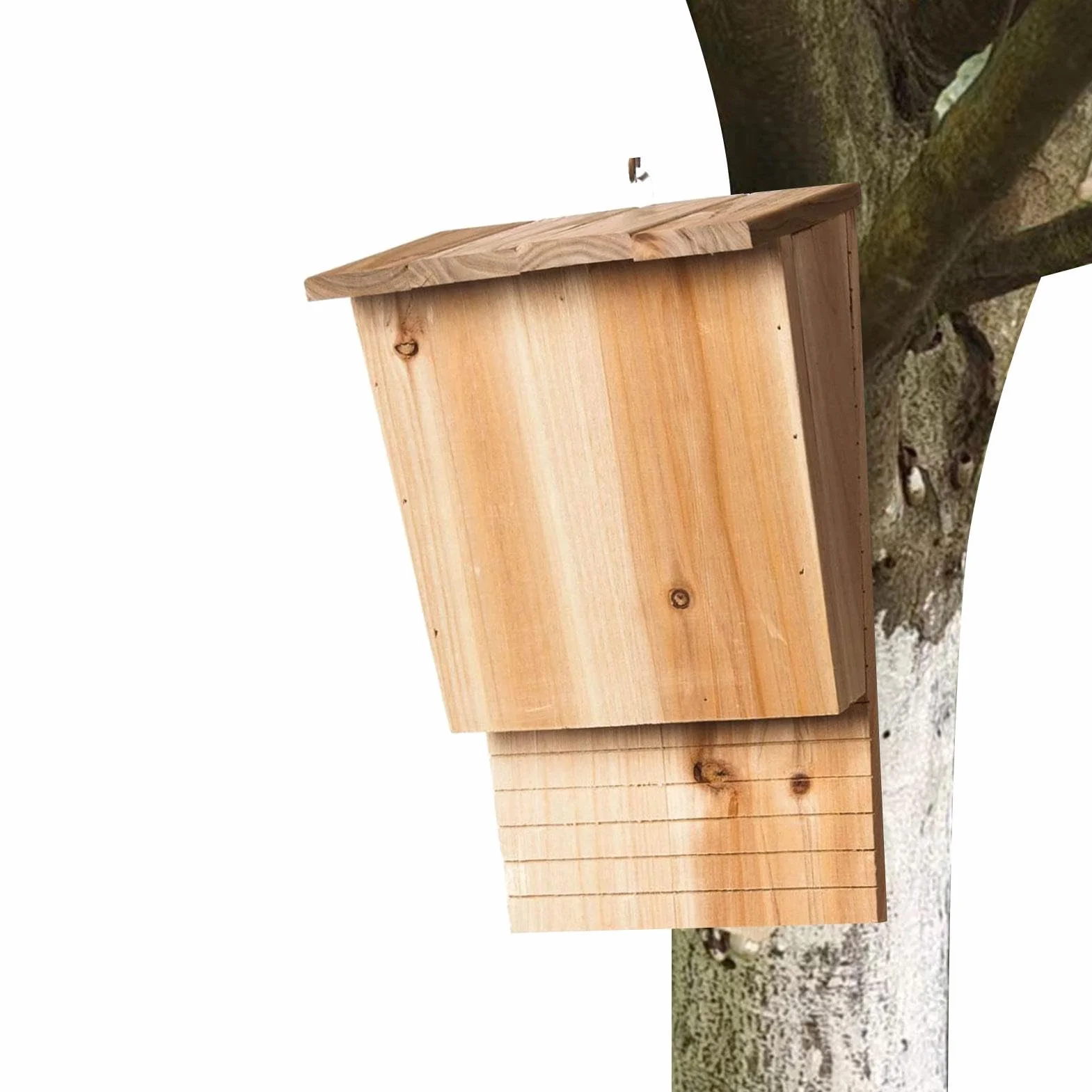Nichoir d'extérieur pour chauve-souris en bois résistant aux intempéries