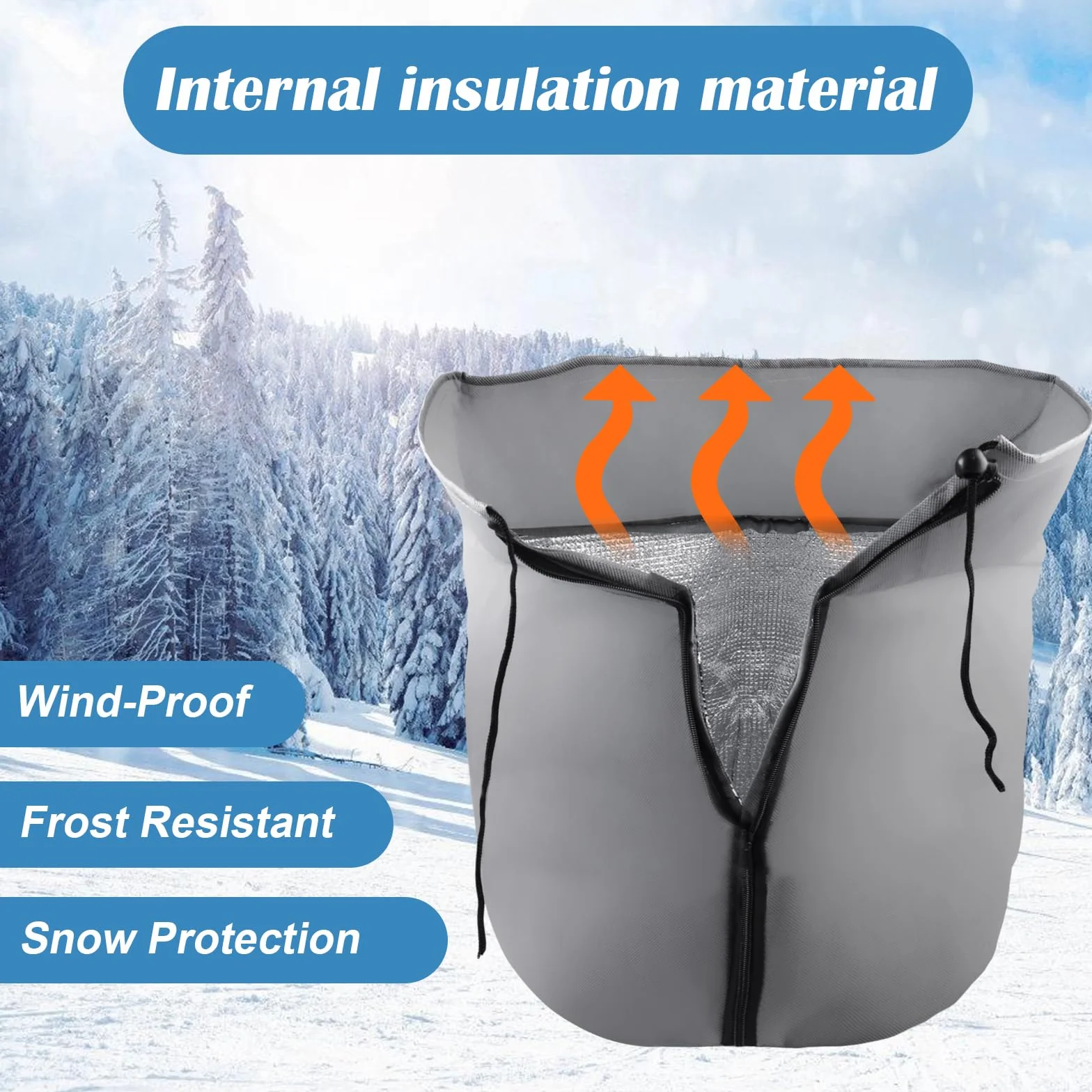 Protection thermique pour plantes 2 pièces 35x40 cm Pots de protection hivernale avec cordon de serrage et fermeture éclair
