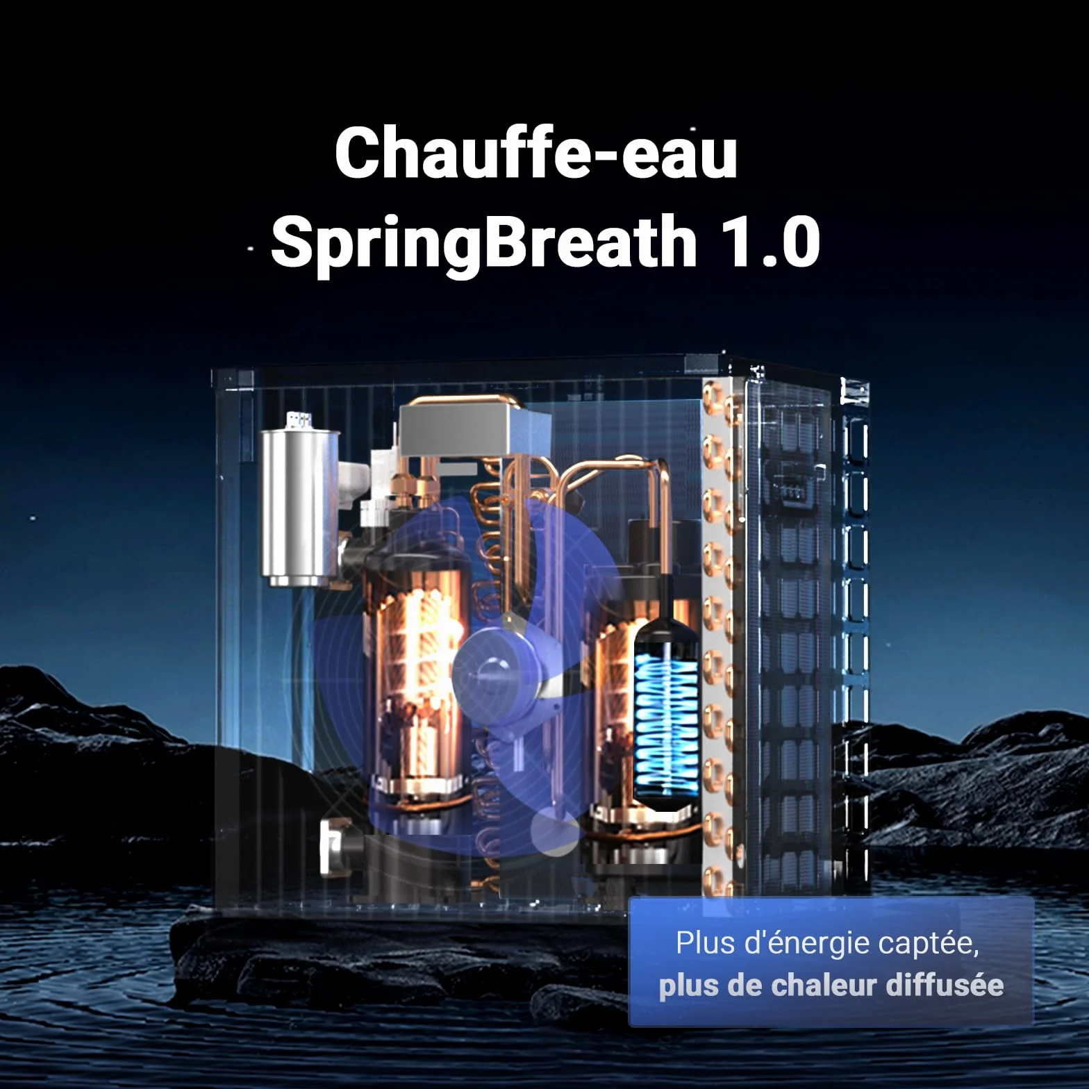 Pompe à Chaleur Piscine 5.4 kW + Réchauffeur Électrique 1.5 kW COP 5.51 Connectée Wi-Fi Silencieuse