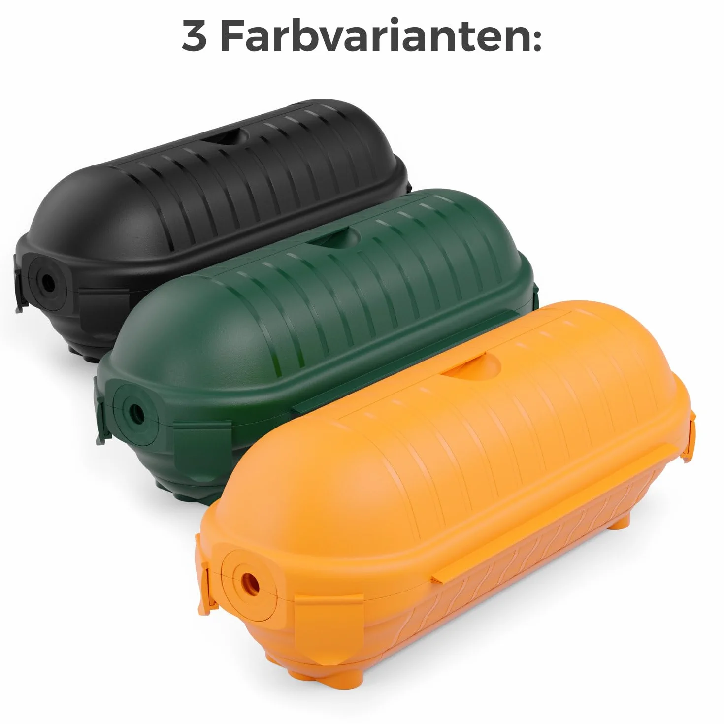deleyCON Boîtier Protection Outdoor IP44 pour Cordon Alimentation Rallonge étanche Anti-éclaboussures pour Usage Externe Coffret Protection Gaine Couverture - Orange