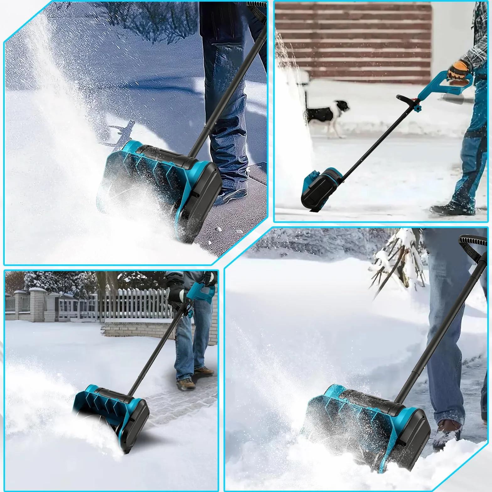 Roadtime Fraise à neige sans fil 18 V pour batterie Makita, déneigeuse sans balais 1000 W, 3300 tr/min, portée 8 m