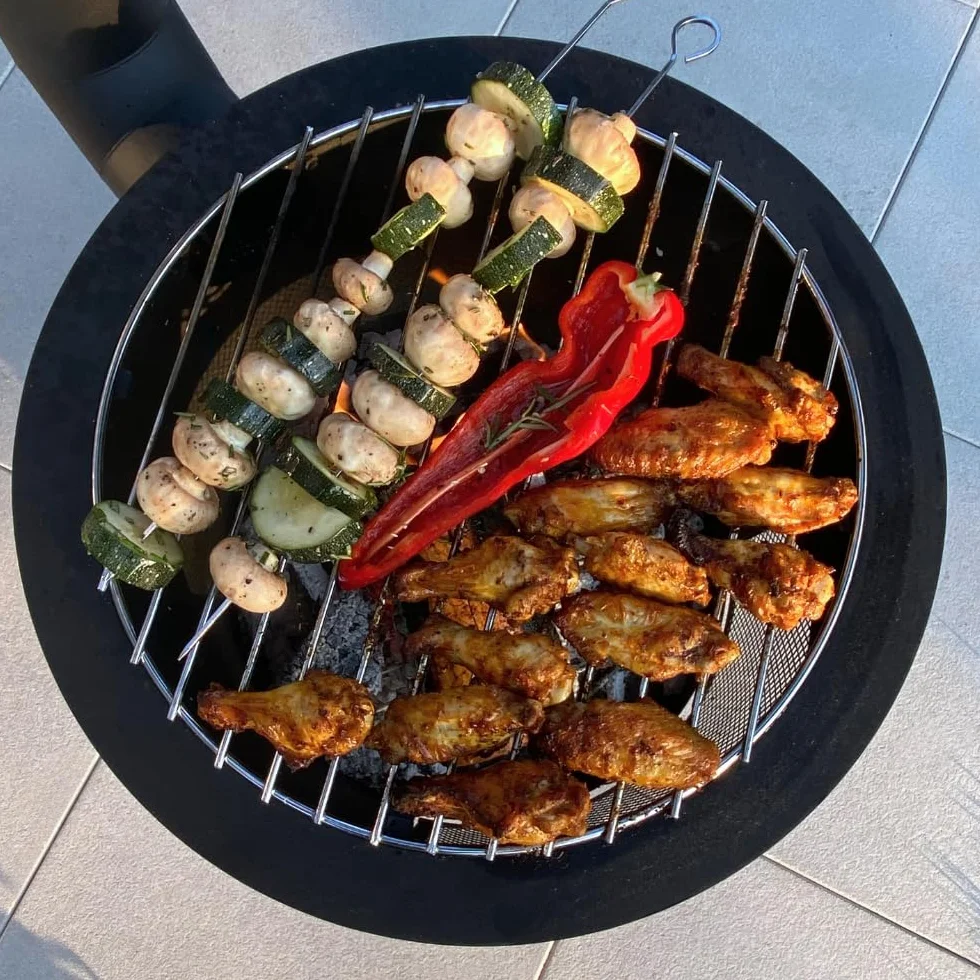 Foyer de terrasse Poêle de jardin Barbecue Chauffage Cheminée Noir