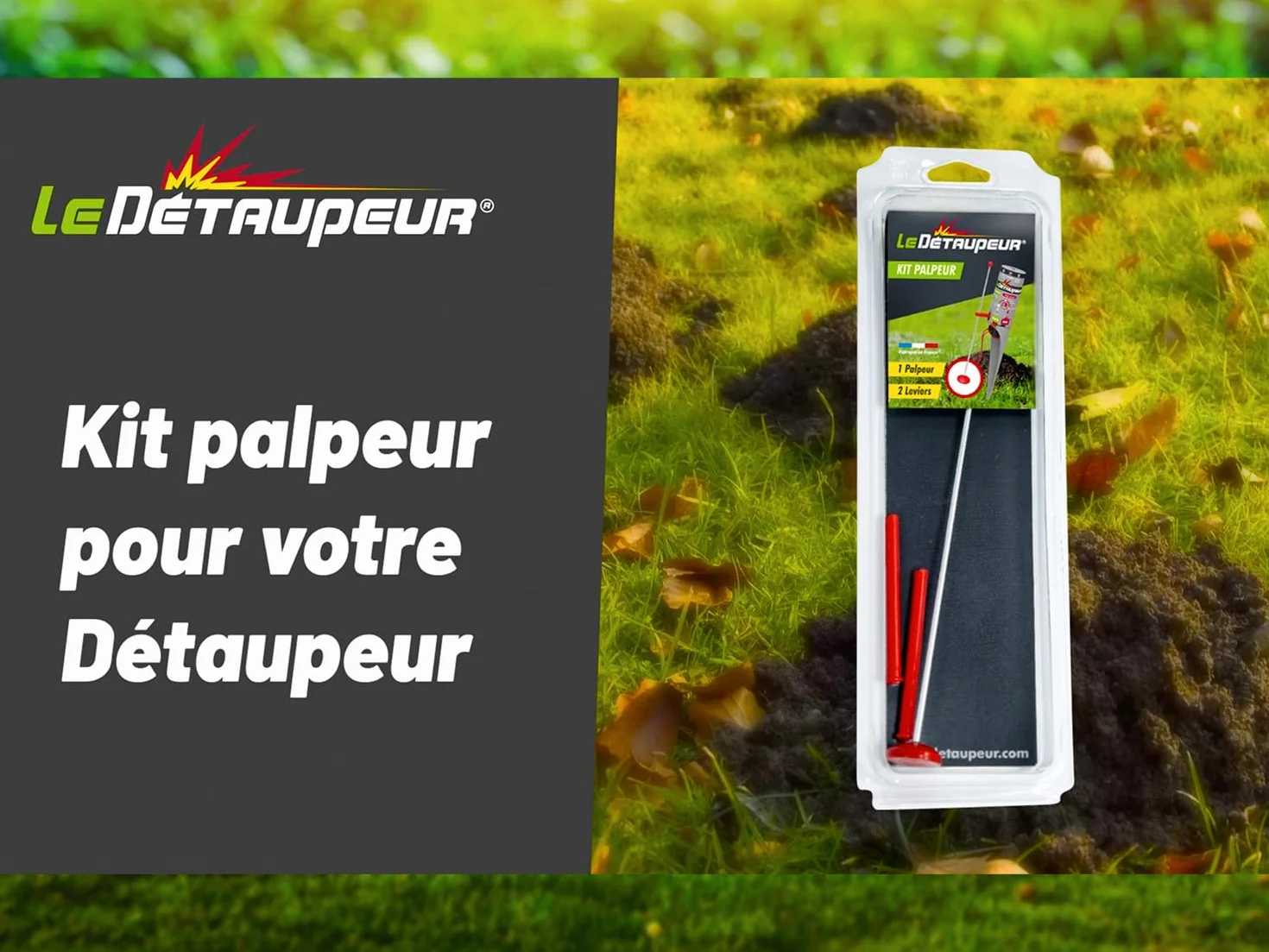 Kit DETAUPEUR 4 Tiges 2 Palpeurs Anti Taupes Campagnols