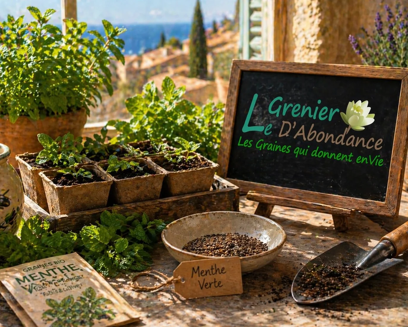 Menthe Verte - Mentha viridis - Graines Aromatiques à semer - Le Grenier d'Abondance